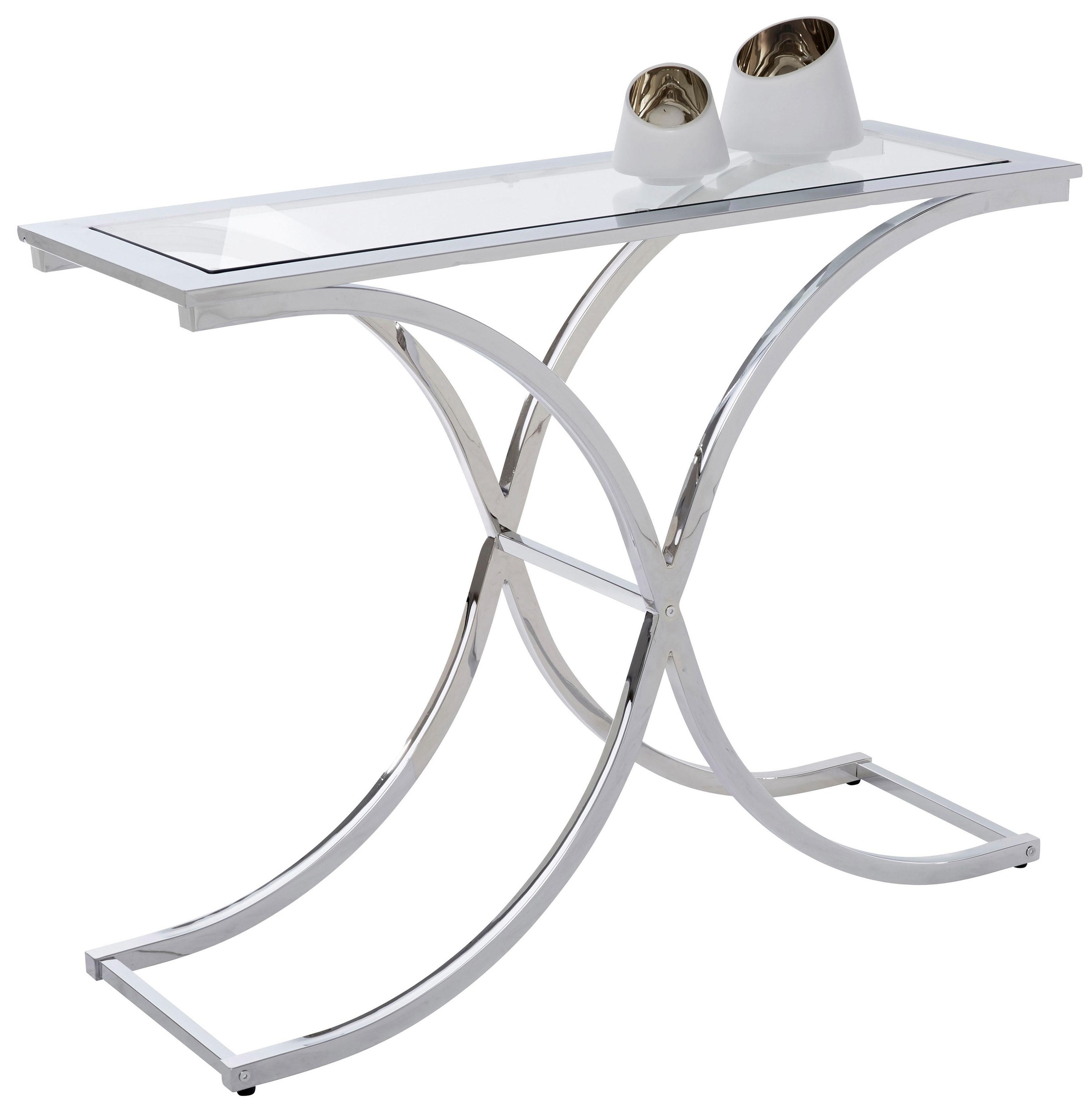 Guido Maria Kretschmer Home&Living Beistelltisch »Ballum, TOPSELLER!«, mit modernem Chromgestell und einer Glasplatte, Breite 100 cm