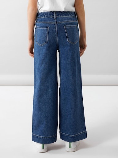 Name It Weite Jeans »NKFROSE für Mädchen mit weitem Bein und High Waist« unifarben, casual, loose fit, Baumwollmischung, Denim