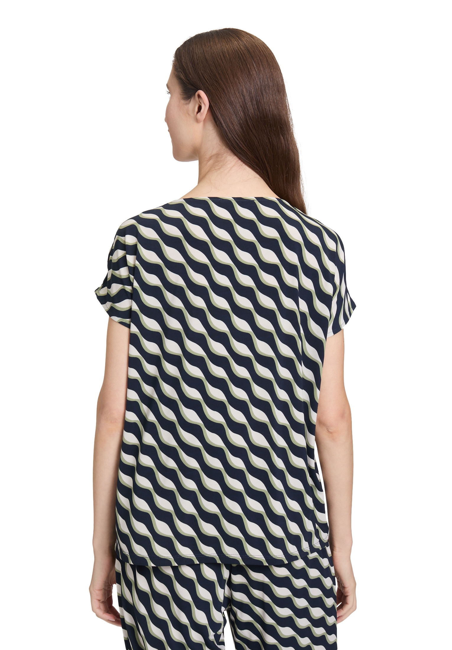 Betty Barclay Kurzarmshirt »Printshirt mit Wasserfallausschnitt«