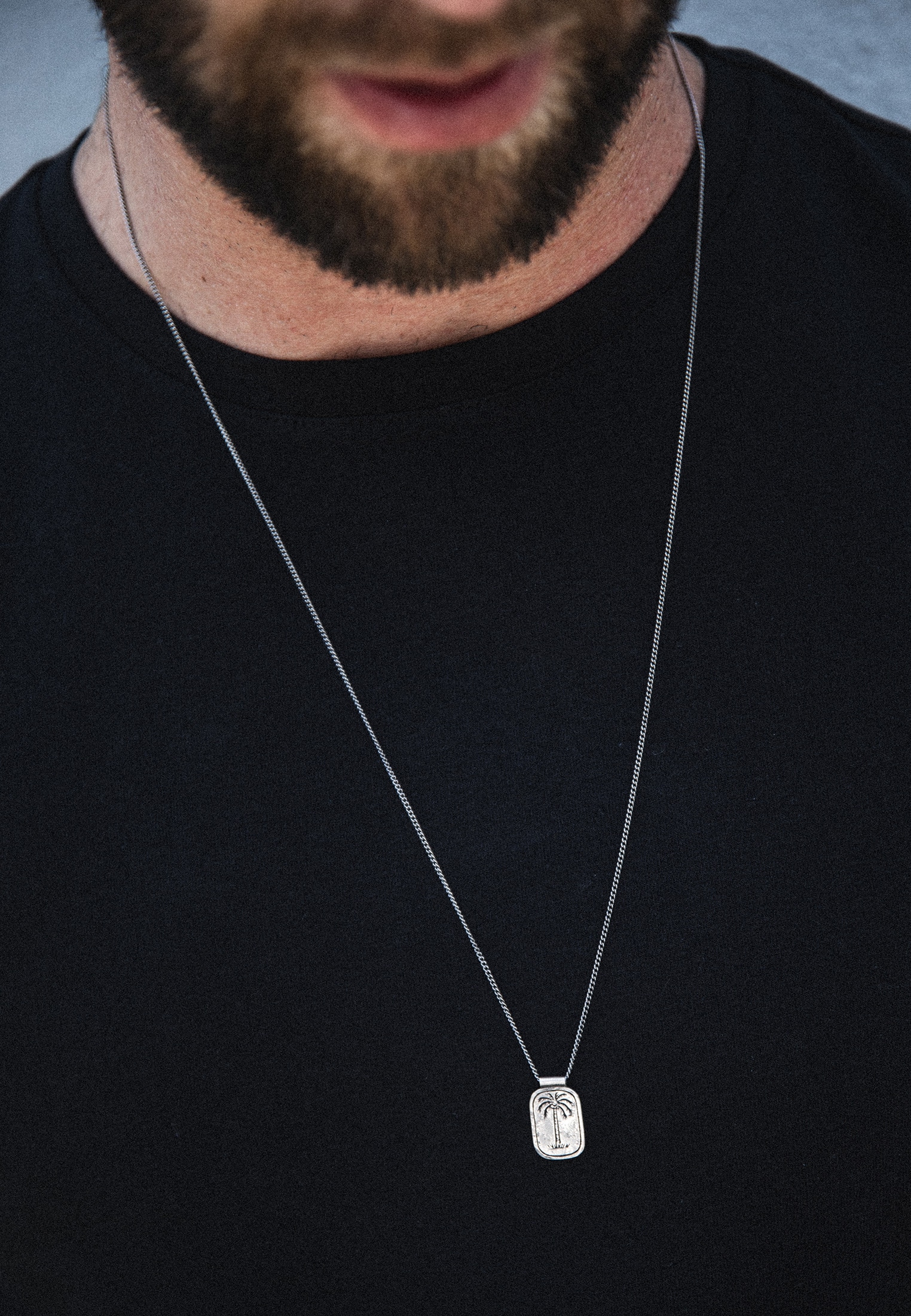 HAZE & GLORY Kette mit Anhänger »Halskette Plättchen - Coconut Society Palme 925 Silber«