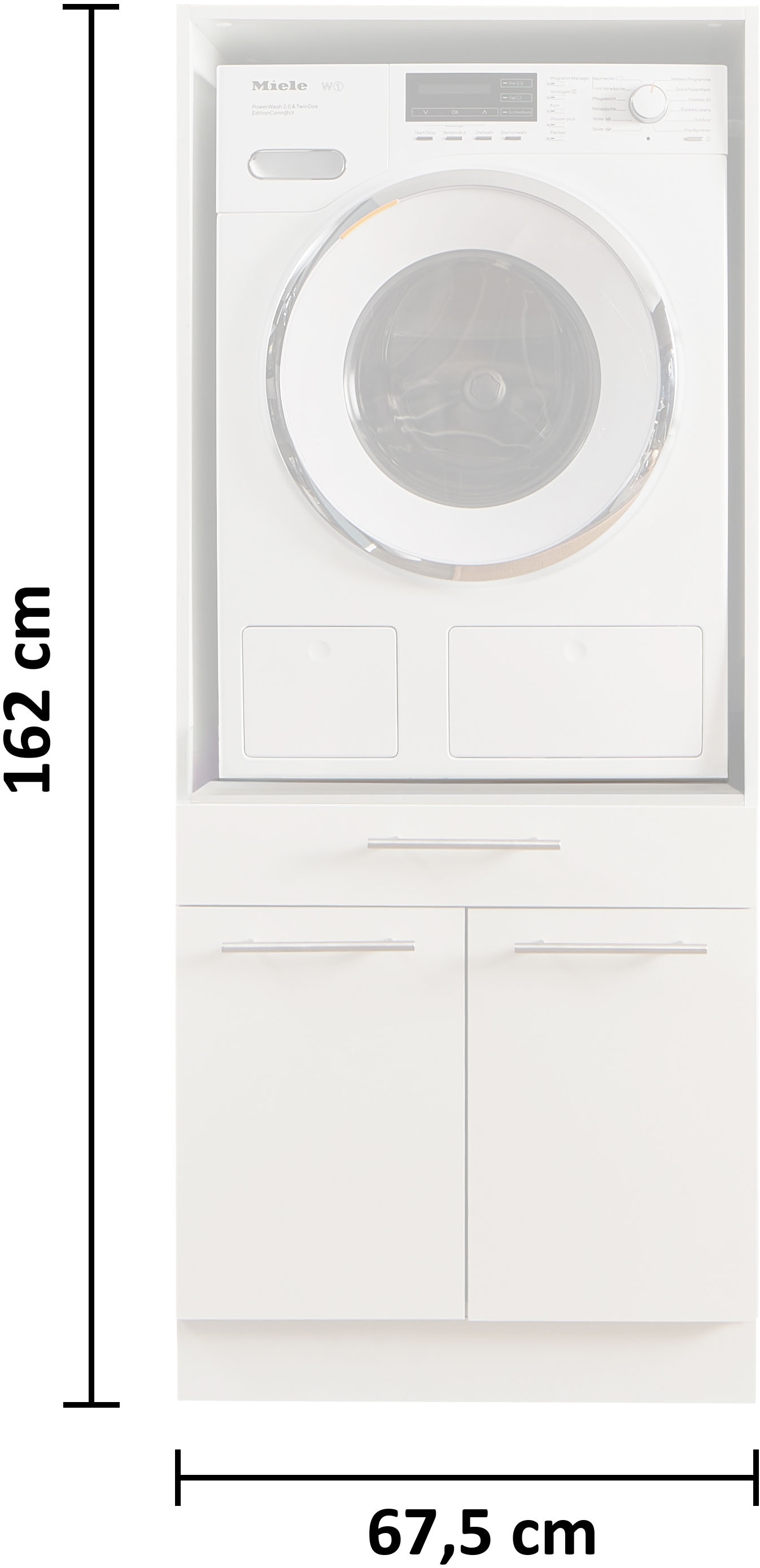 Laundreezy Waschmaschinenumbauschrank »LAUNDREEZY LDS« Topseller, Breite 67,5 cm, höhenverstellbare Füße, stabiler Auszug