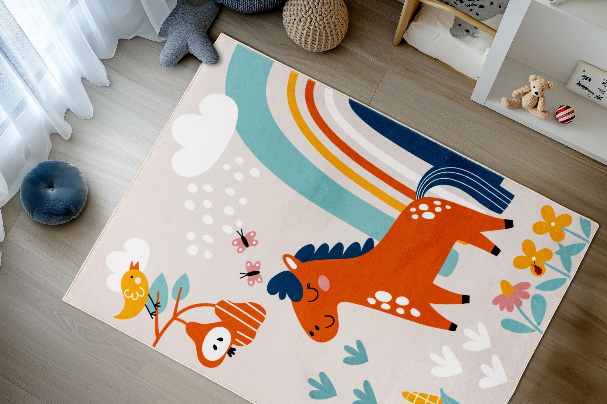 Obsession Kinderteppich »Magic Kids ML 107«, rechteckig, 8 mm Höhe, niedliches Pferde Motiv, waschbar, Kinderzimmer