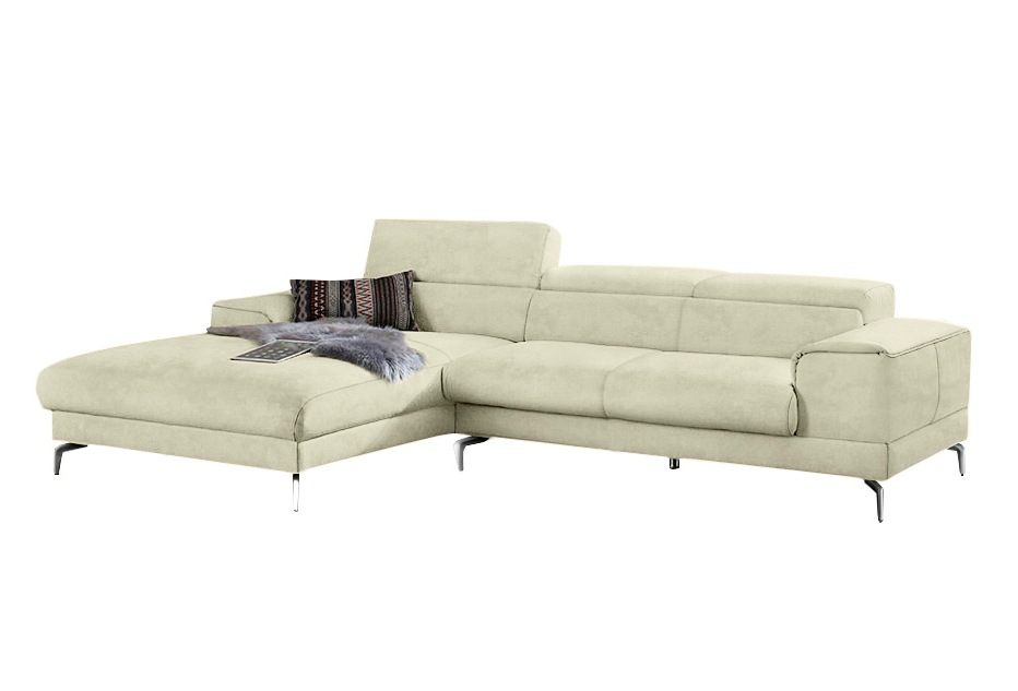 W.SCHILLIG Ecksofa »piedroo, Designsofa mit tollem Sitzkomfort, bequem und elegant, L-Form«, Kopfteilverstellung, wahlweise mit Sitztiefenverstellung, Breite 303cm