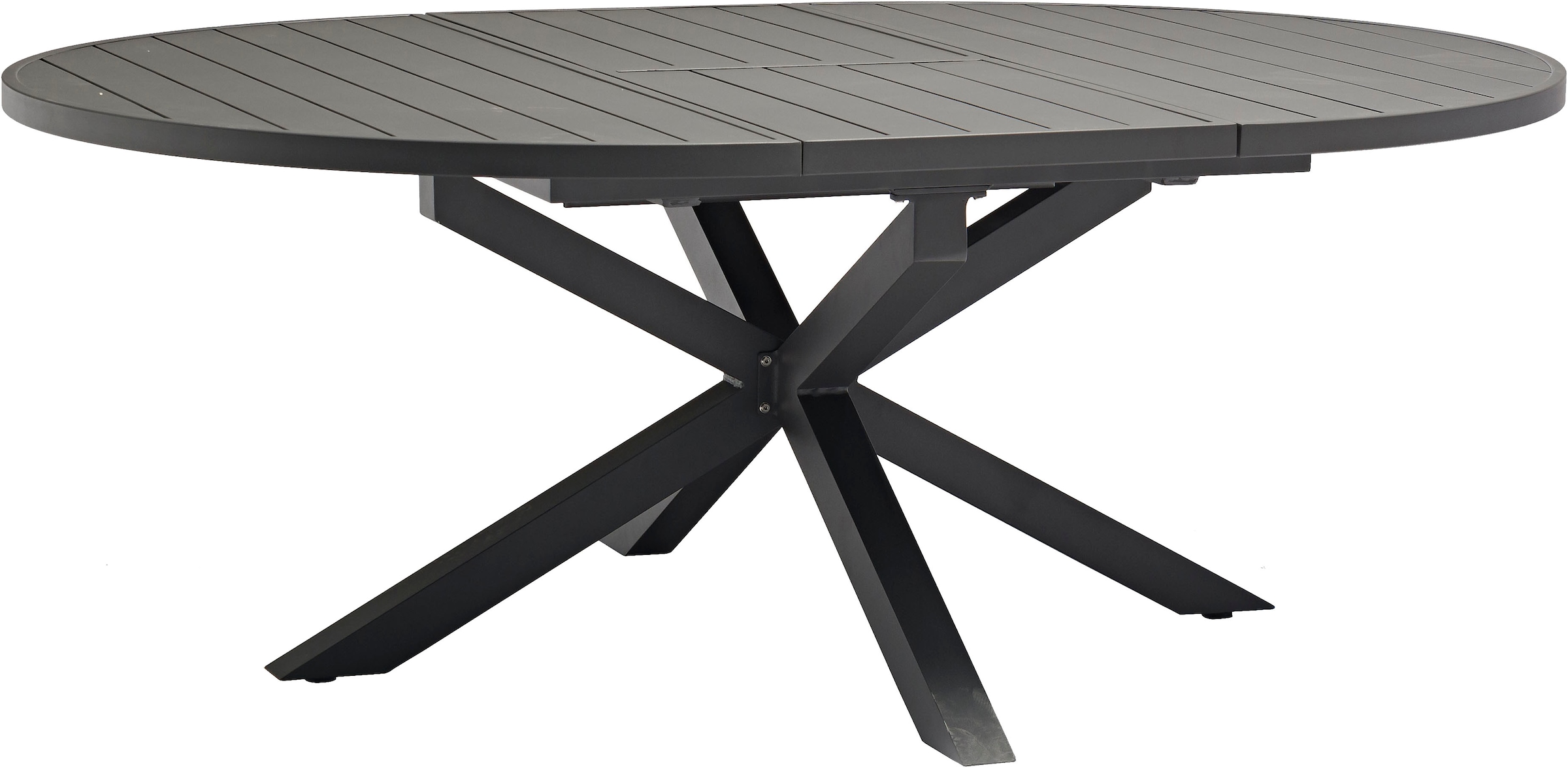 Destiny Garten-Essgruppe »GARDA HL ARONA«, (Set, 5 tlg., 1 Ausziehtisch, 4 Hochlehner verstellbar), (Set, 9-tlg., 4 Hochlehner, 1 Ausziehtisch Ø 120/170x75cm) Aluminium