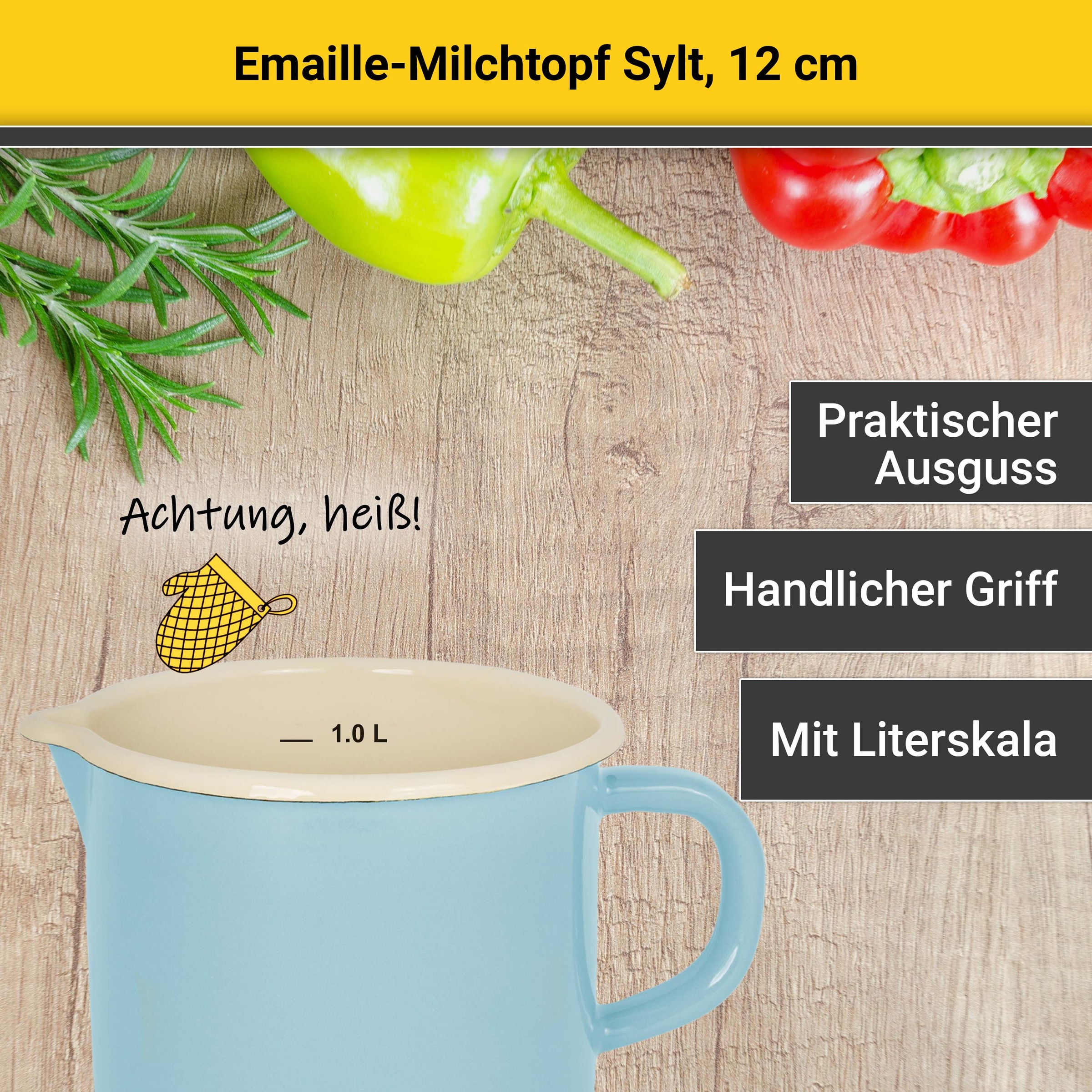 Krüger Milchtopf »Sylt« 1 Stk. tlg. Emaille