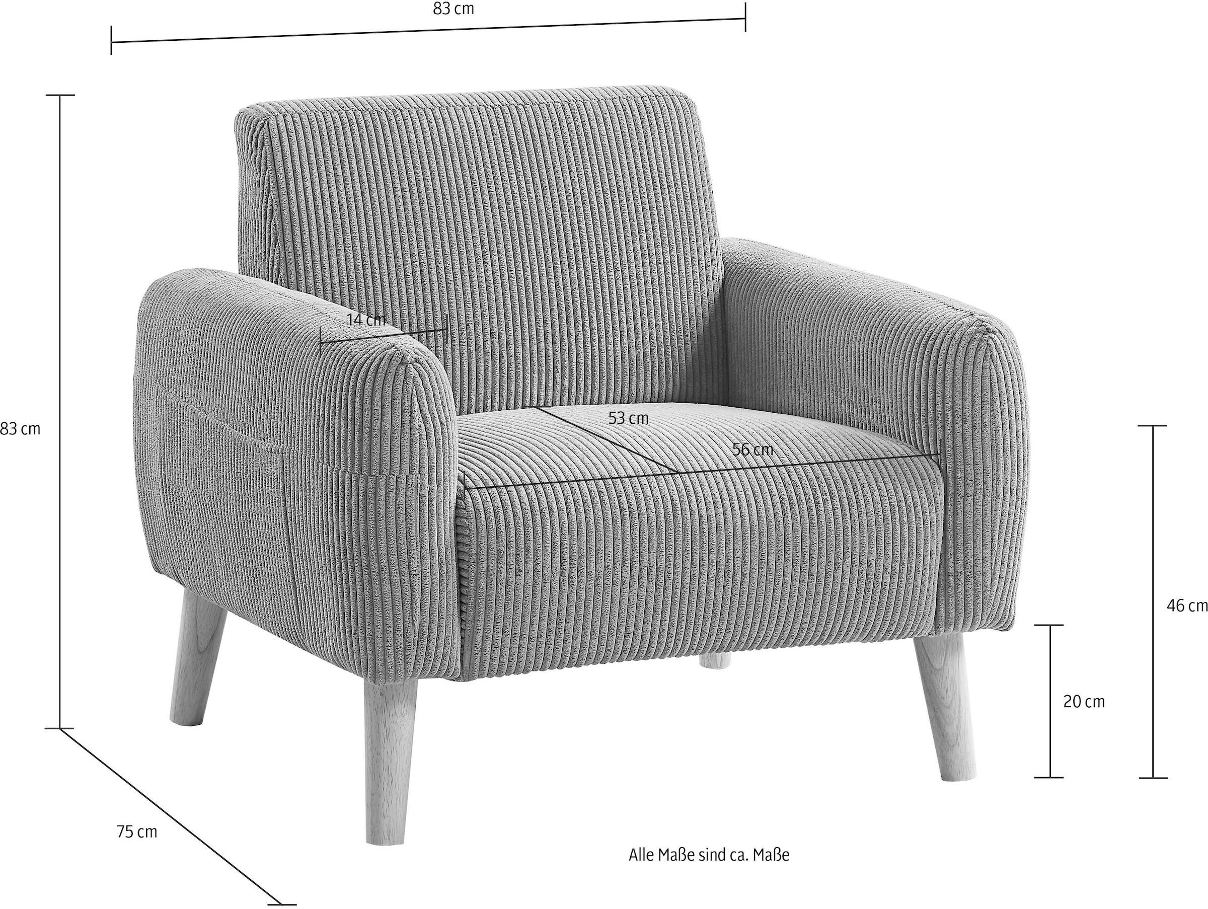 ATLANTIC home collection Sessel »Moby«, mit Federkern, kleiner Tasche und  in modernem Cordbezug online bestellen | UNIVERSAL