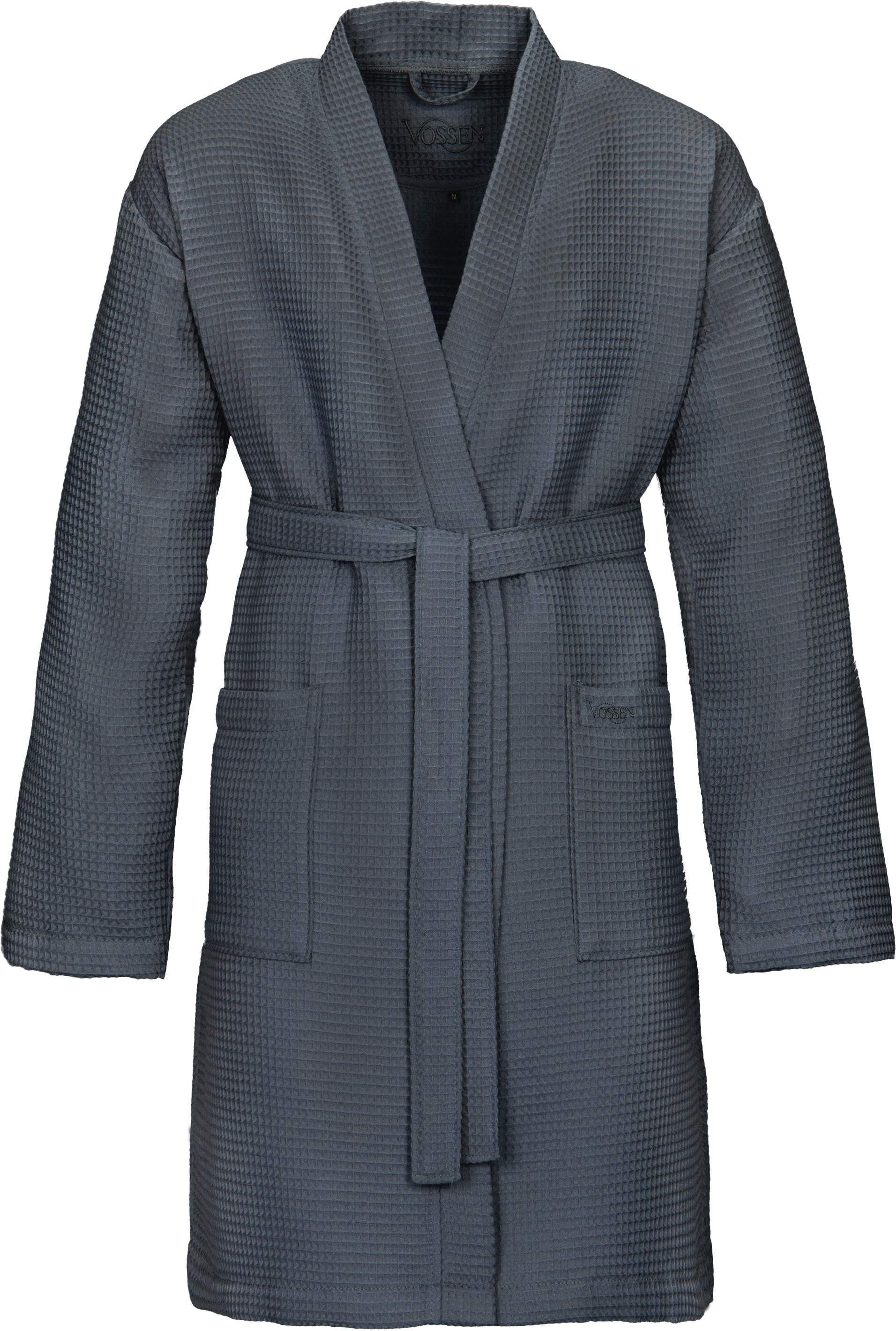 Vossen Unisex-Bademantel »Rom, ideal für Sauna & Spa, Hotelbademantel, Morgenmantel«, (1 St.), für Damen & Herren, Waffelpiqué-Struktur, in leichter Qualität