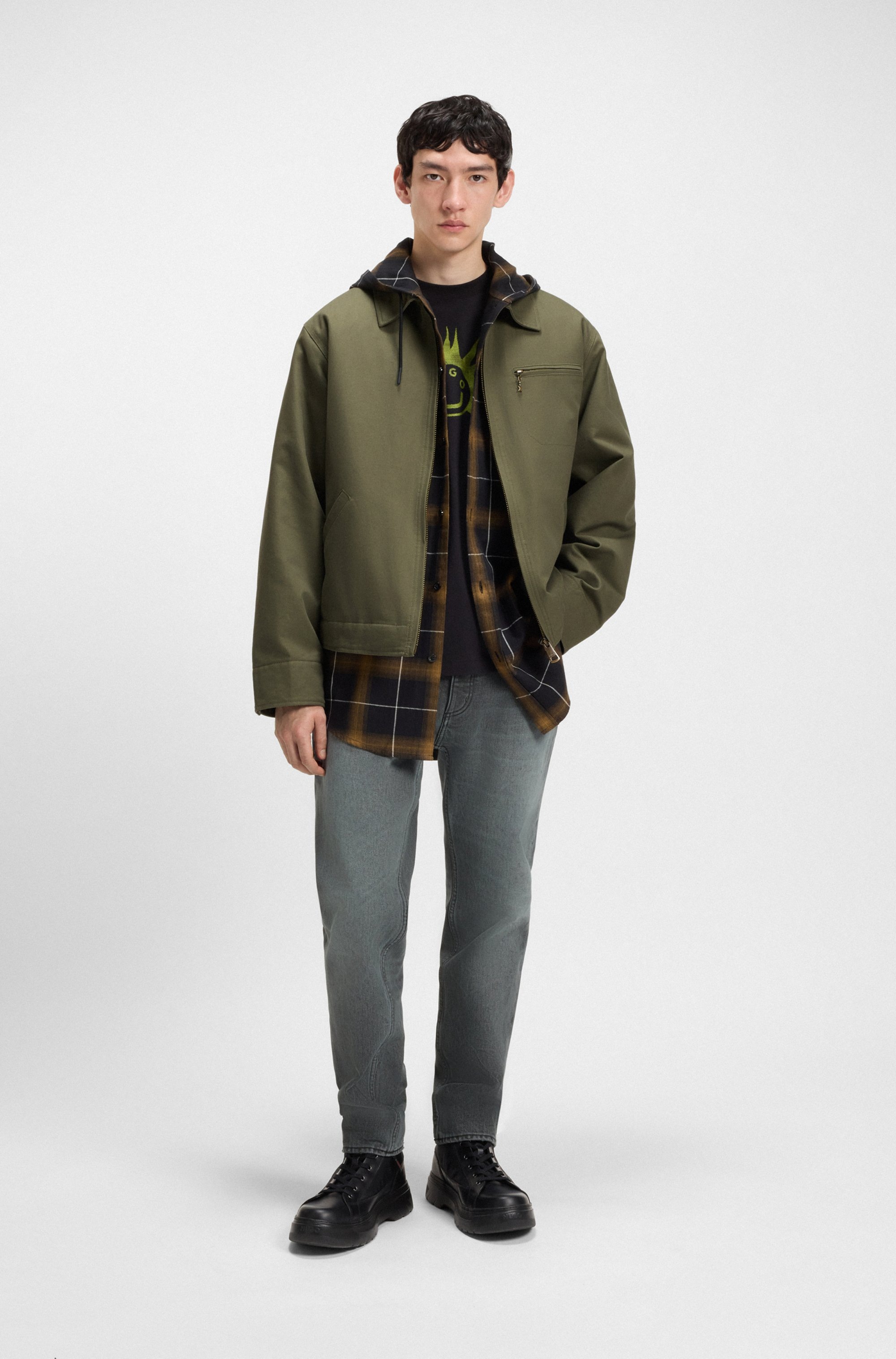 HUGO Blue Canvasjacke »Blake«, leicht wattiert, regular fit Overshirt Übergangsjacke Kurzjacke Bomber