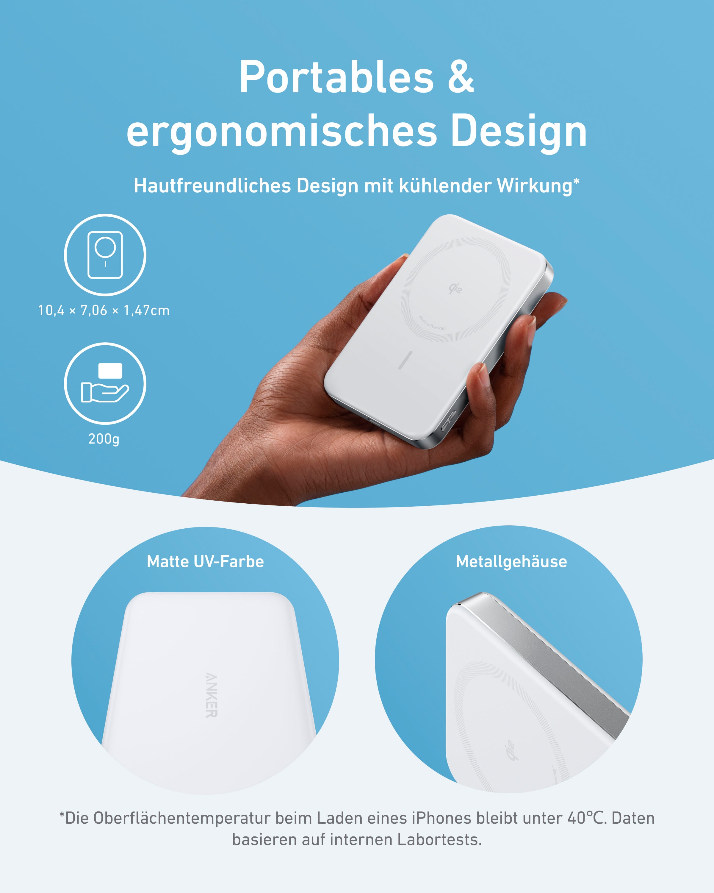 Anker Powerbank »MagGo Powerbank (10.000mAh, Slim)«, 10000 mAh