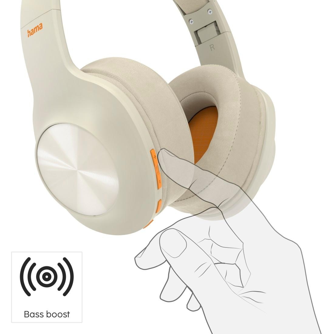 Hama Bluetooth-Kopfhörer »Bluetooth® Kopfhörer Over Bluetooth-HFP-HSP, A2DP | Sprachsteuerung, Bluetooth Headset Bluetooth-AVRCP XXL UNIVERSAL ➥ Garantie Bass Jahre ohne Ear Kabel, faltbar kabellos«, Boost, 3