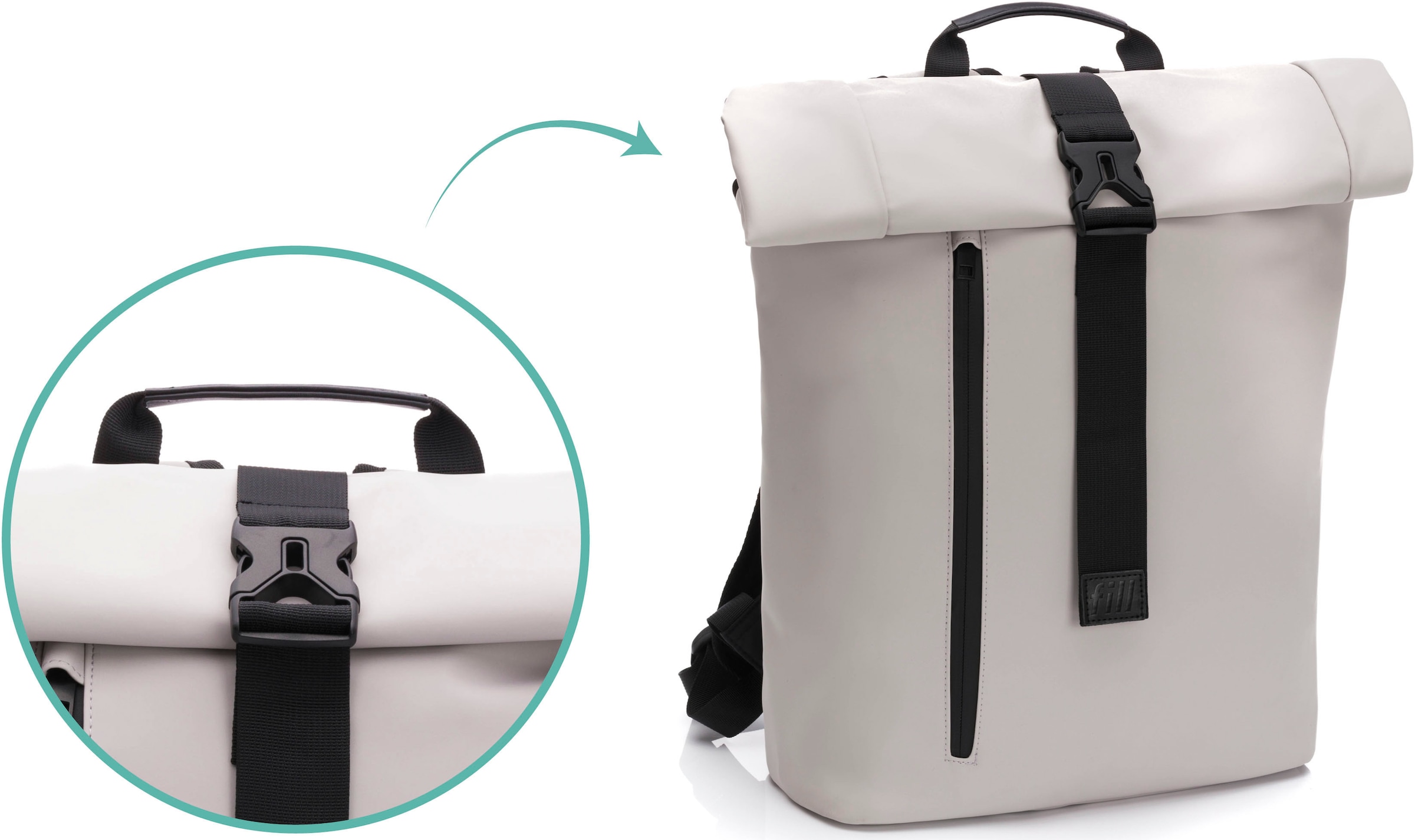 Fillikid Wickelrucksack »Oslo, alabaster beige«, inkl. Flaschenwärmer und Wickelauflage