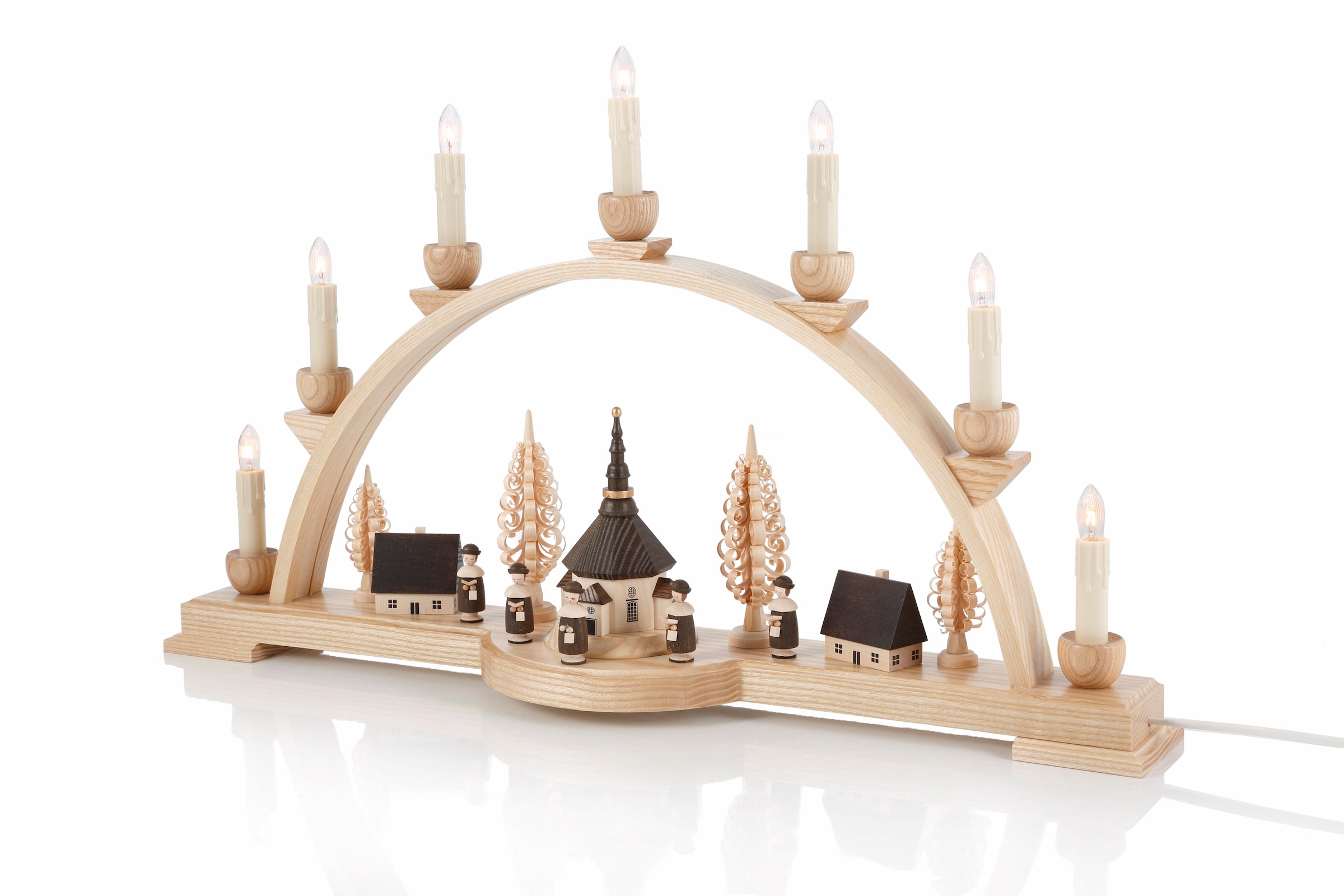 Albin Preissler Schwibbogen »Seiffener Dorf, Handwerkskunst aus dem Erzgebirge« elektrisch beleuchtete Weihnachtsdeko