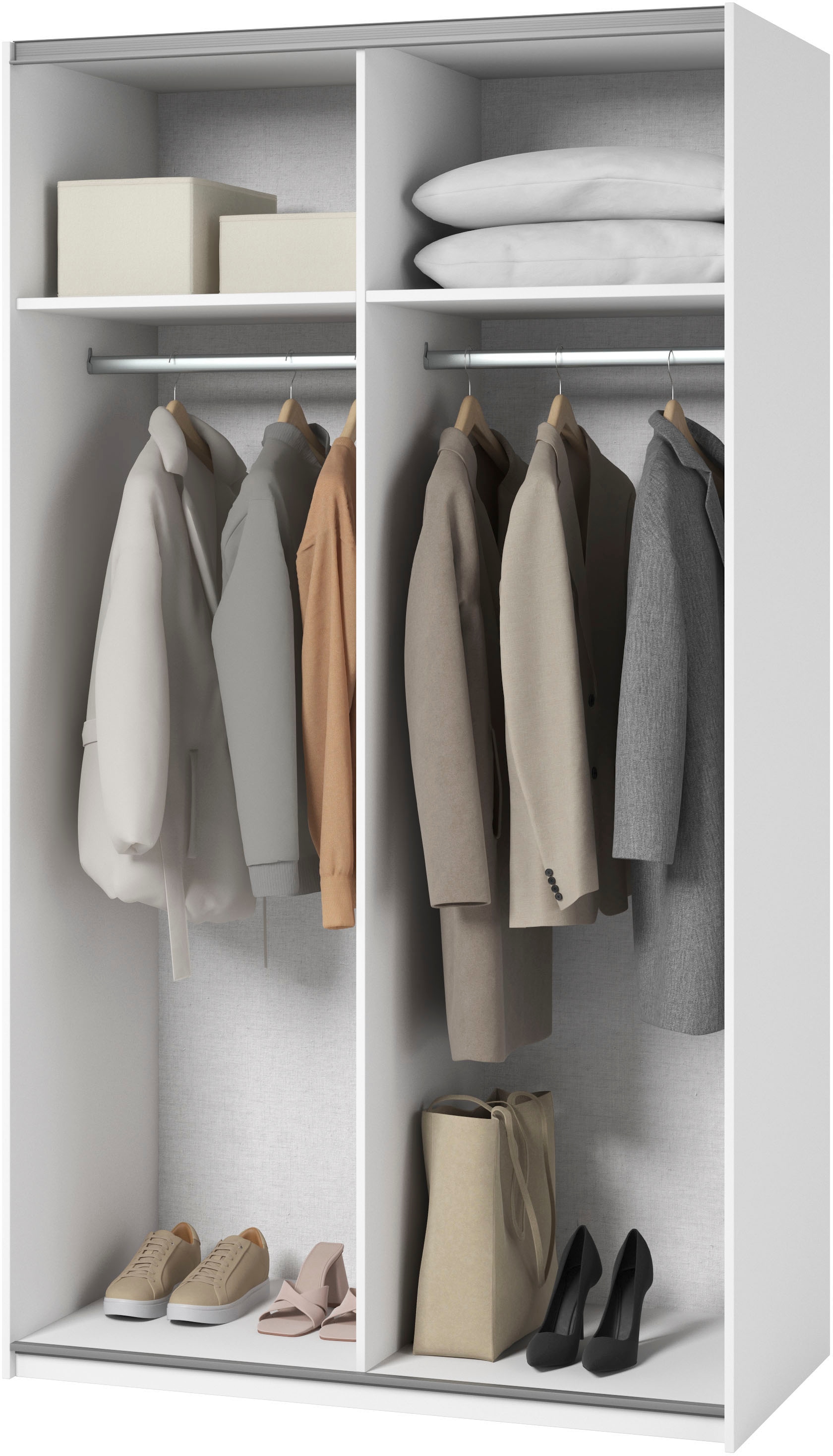 Home affaire Kleiderschrank »Eastvale, 120x64x210cm, ideal für kleine Räume oder Nischen«, Schrank mit Schwebetüren, FSC-zertifiziert, Metallgriffe