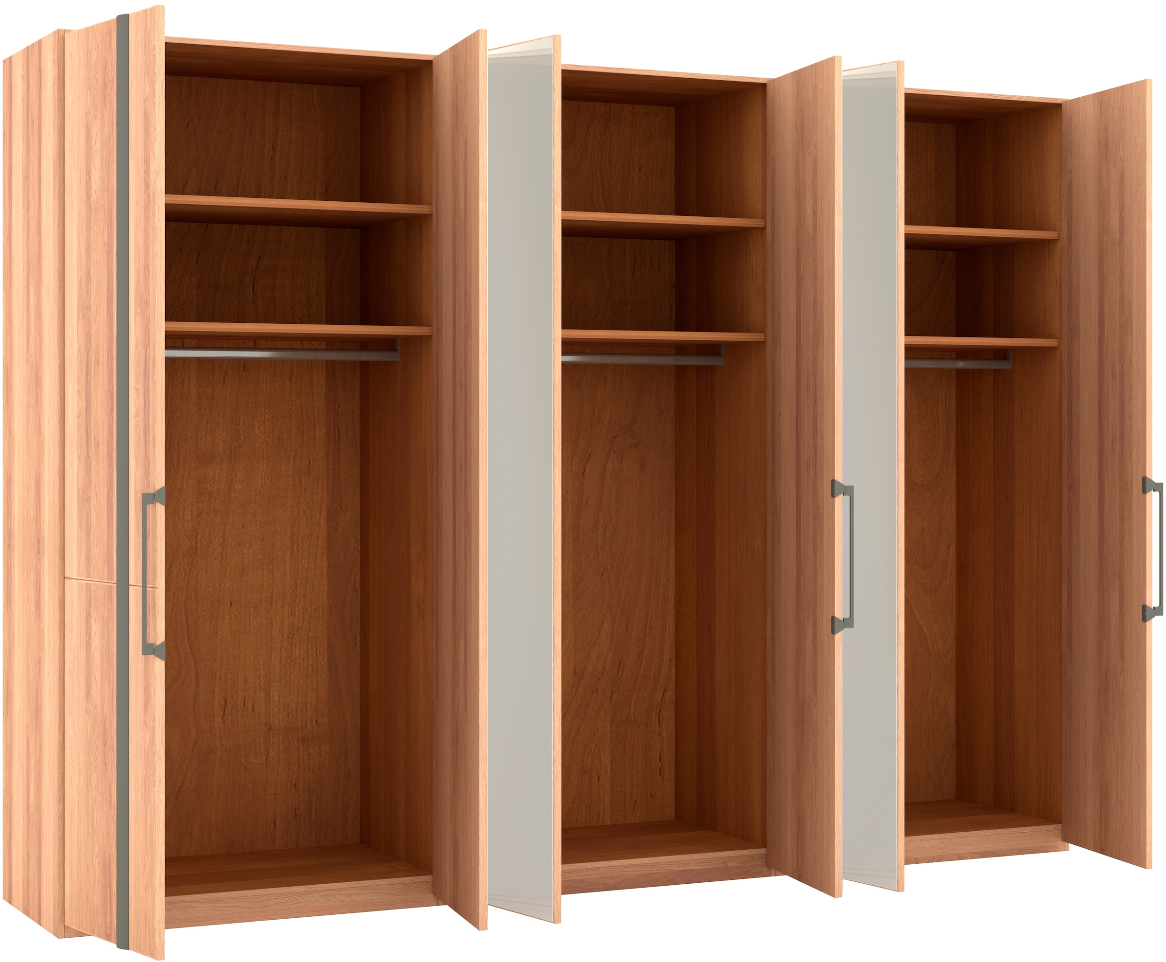Musterring Drehtürenschrank »Sorrent, Kleiderschrank, Schrank, teilmassiv Eiche«, (mit Türdämpfern, in 5 Breiten & 2 Höhen, extra Böden, MADE IN GERMANY), Türen Eiche massiv oder als Parsol-Bronze-Spiegel, verschiedene Maße