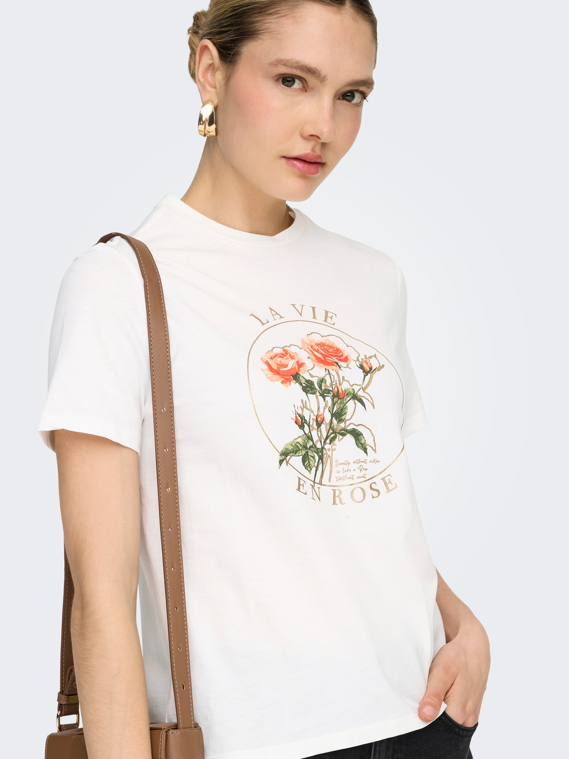 ONLY Kurzarmshirt »ONLAMBERDINE S/S PRINT TOP BOX JRS« Baumwolle, regular fit, Rundhals