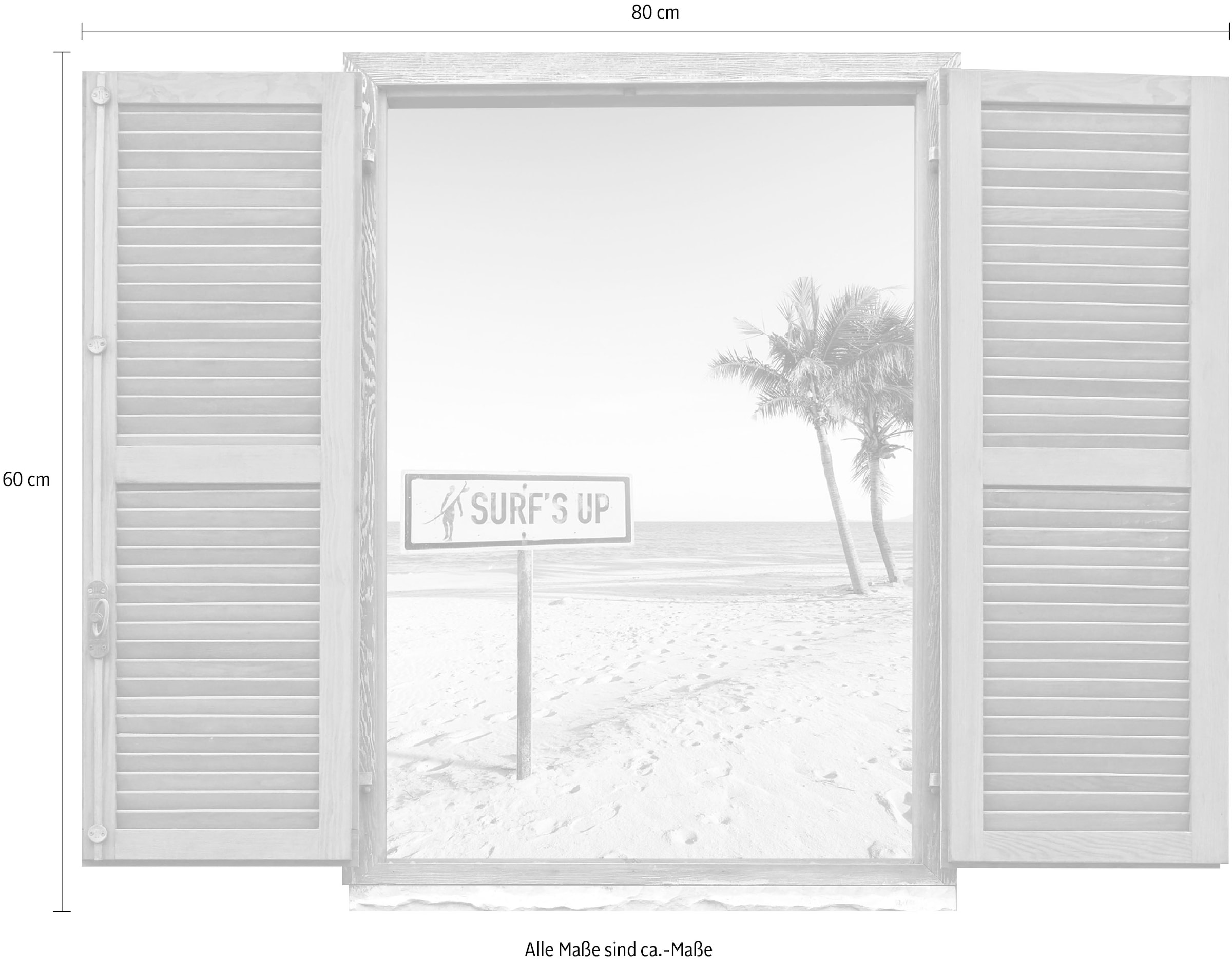 queence Wandtattoo »Palmenstrand«, (1 St.), Wandsticker, Wandbild, selbstklebend, 3D, Fenster