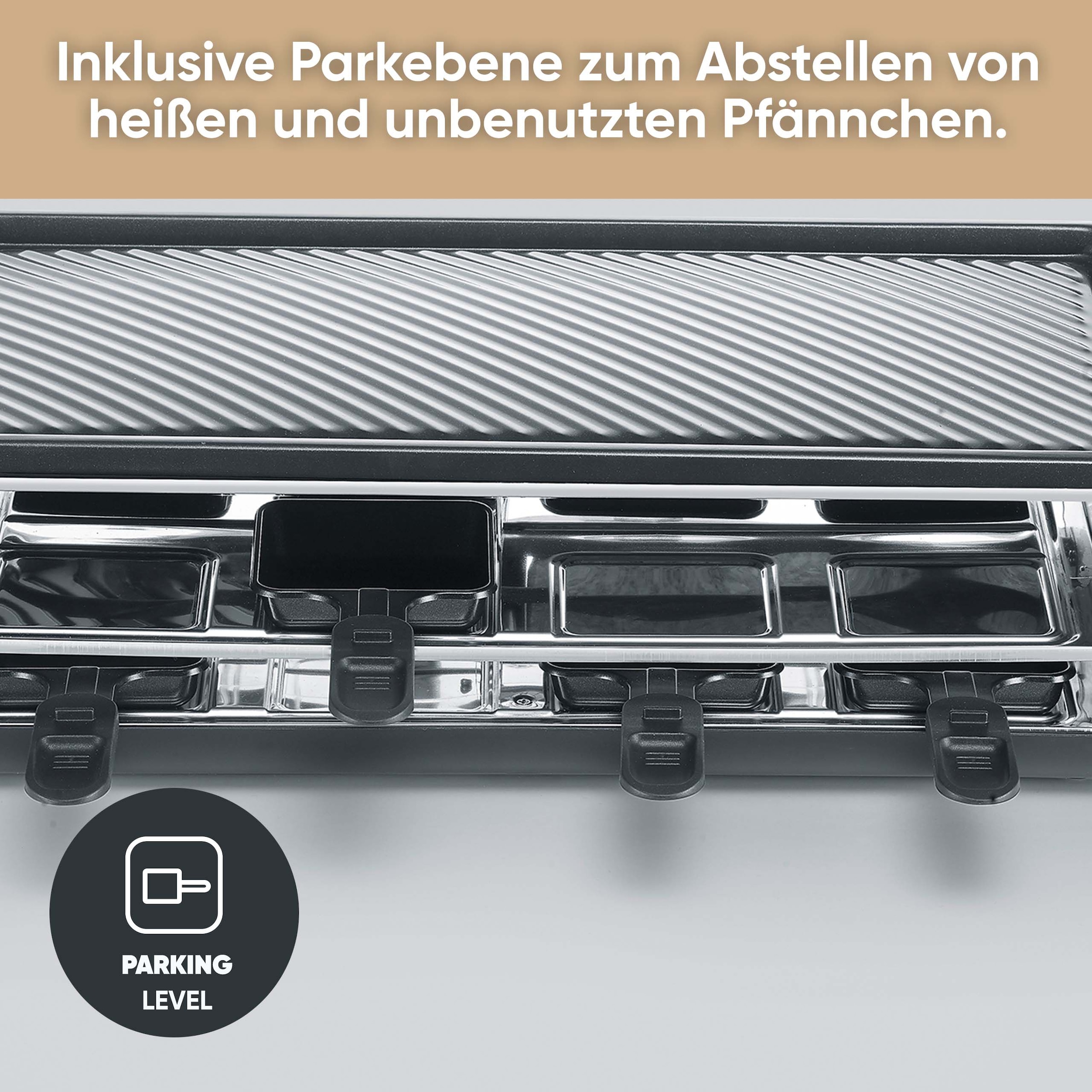 Severin Raclette »Black Line Lite RG 2365« 8 Stk. Raclettepfännchen 1.400 W Raclette-Grill