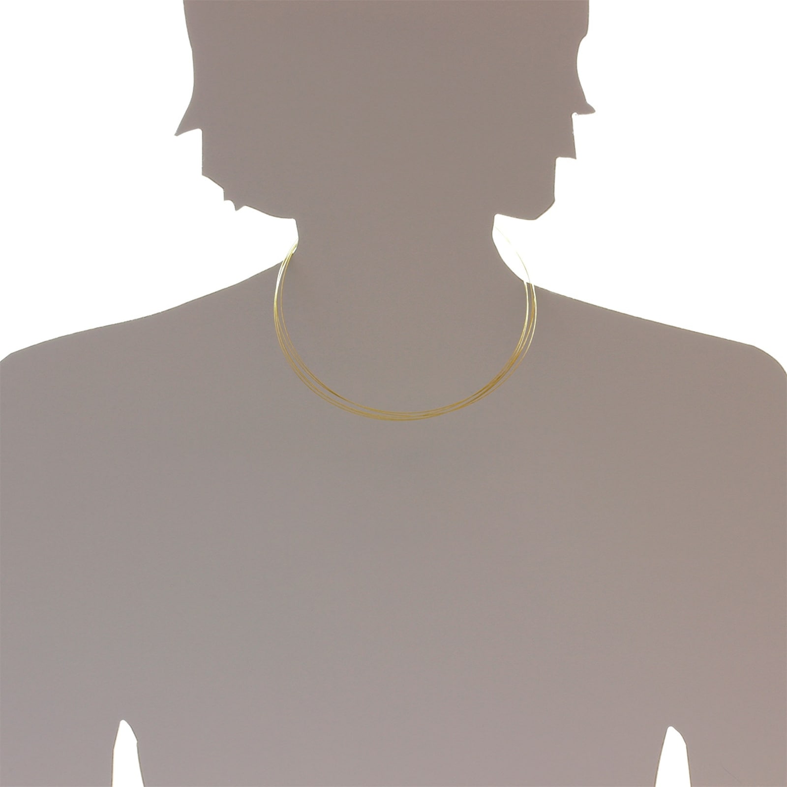 OSTSEE-SCHMUCK Halsreif »- Nyloncollier 5-reihig -goldfarben- - Edelstahl - Verschluß aus Gold 333/000«