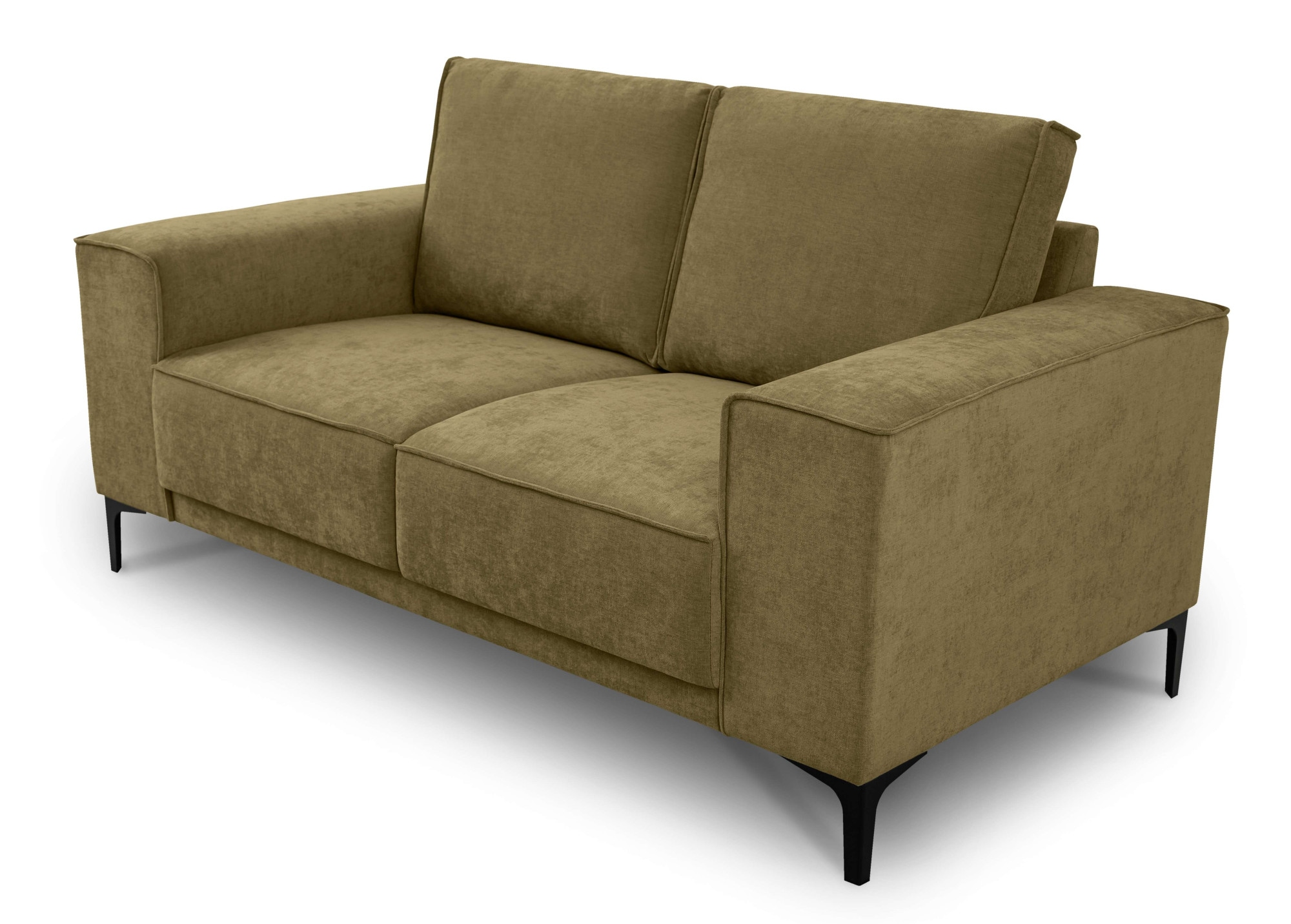 Places of Style 2-Sitzer »Kompaktsofa Oland, Struktur, Flachgewebe, Luxus-Microfaser, Boucle«, 164 cm, Wellenunterfederung, Skandi-Design, Metallfüße