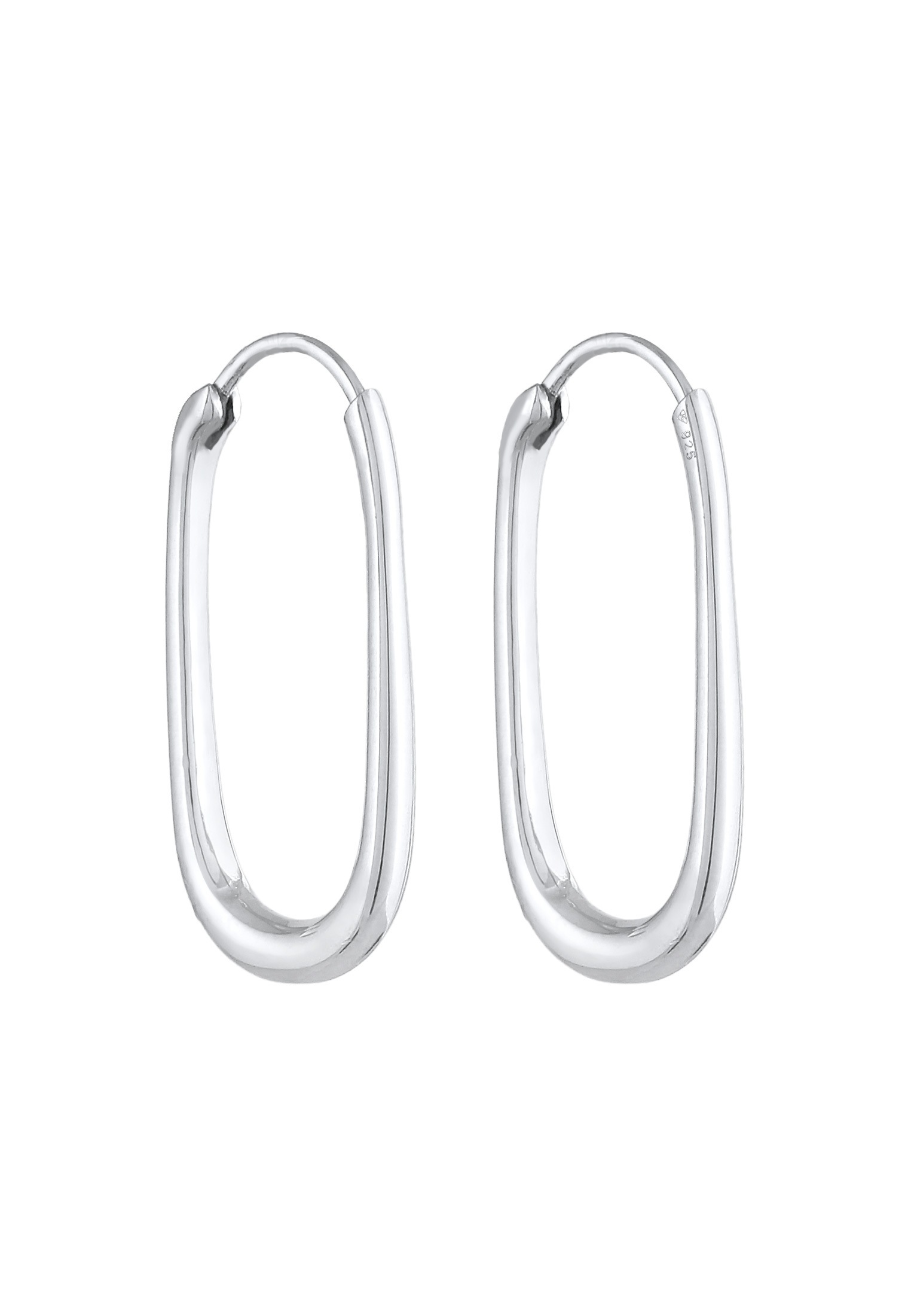 Elli Premium Paar Creolen »Ohrringe Creolen Oval Elegant Zeitlos 925 Silber«