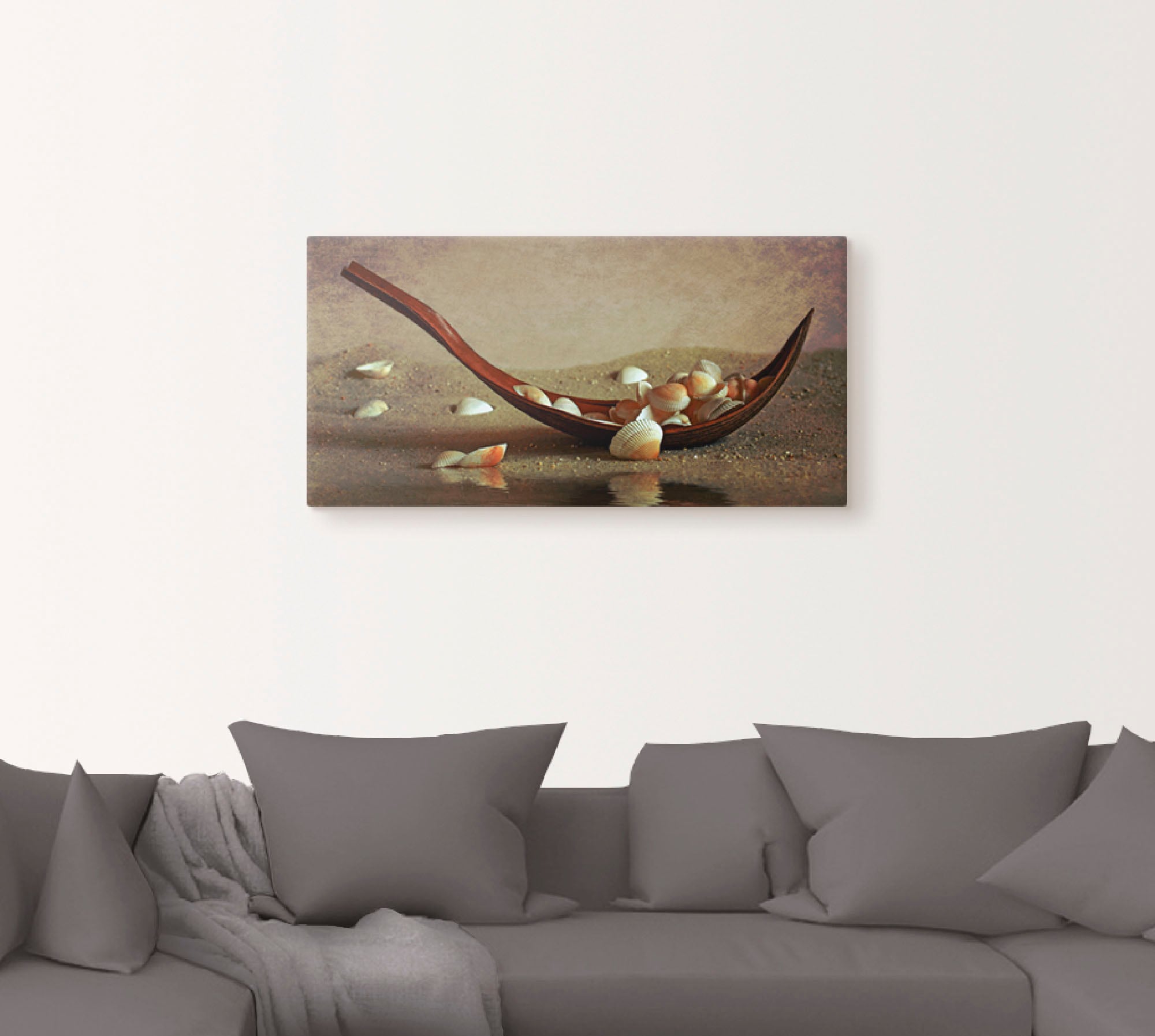 Artland Leinwandbild »Muschelschiffchen«, Zen, (1 St.), auf Keilrahmen gespannt
