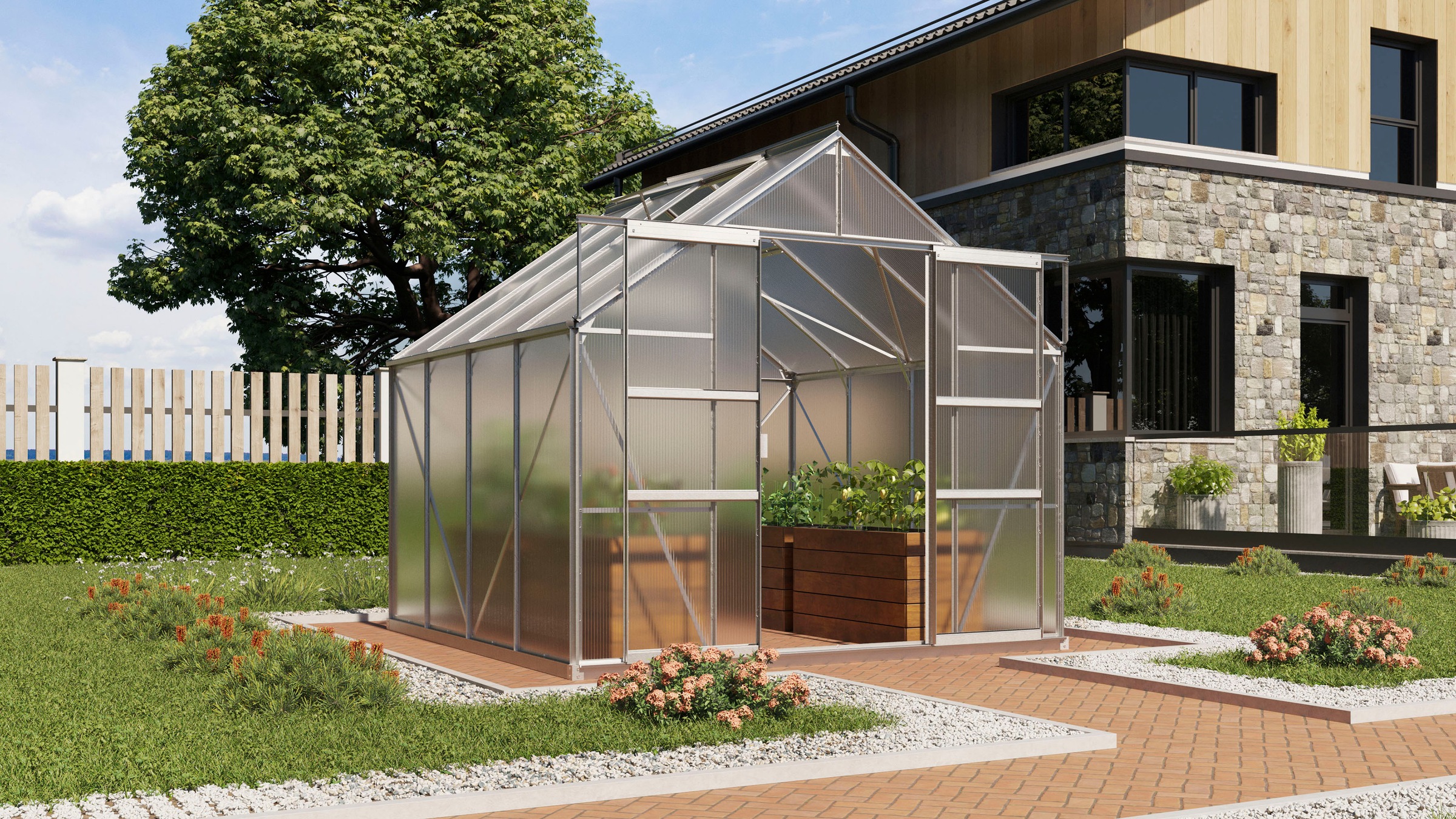 Vitavia Gewächshaus »Mars 6700« Alu-Profile, 6,mm Hohlkammerplatten