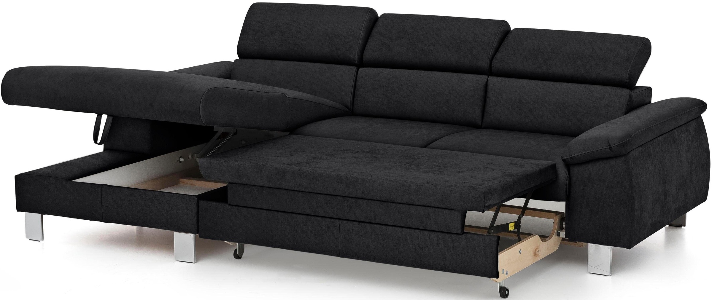 COTTA Polstergarnitur »Komaris L-Form«, (Set), Set bestehend aus: Ecksofa mit Kopfteilverstellung & Hocker