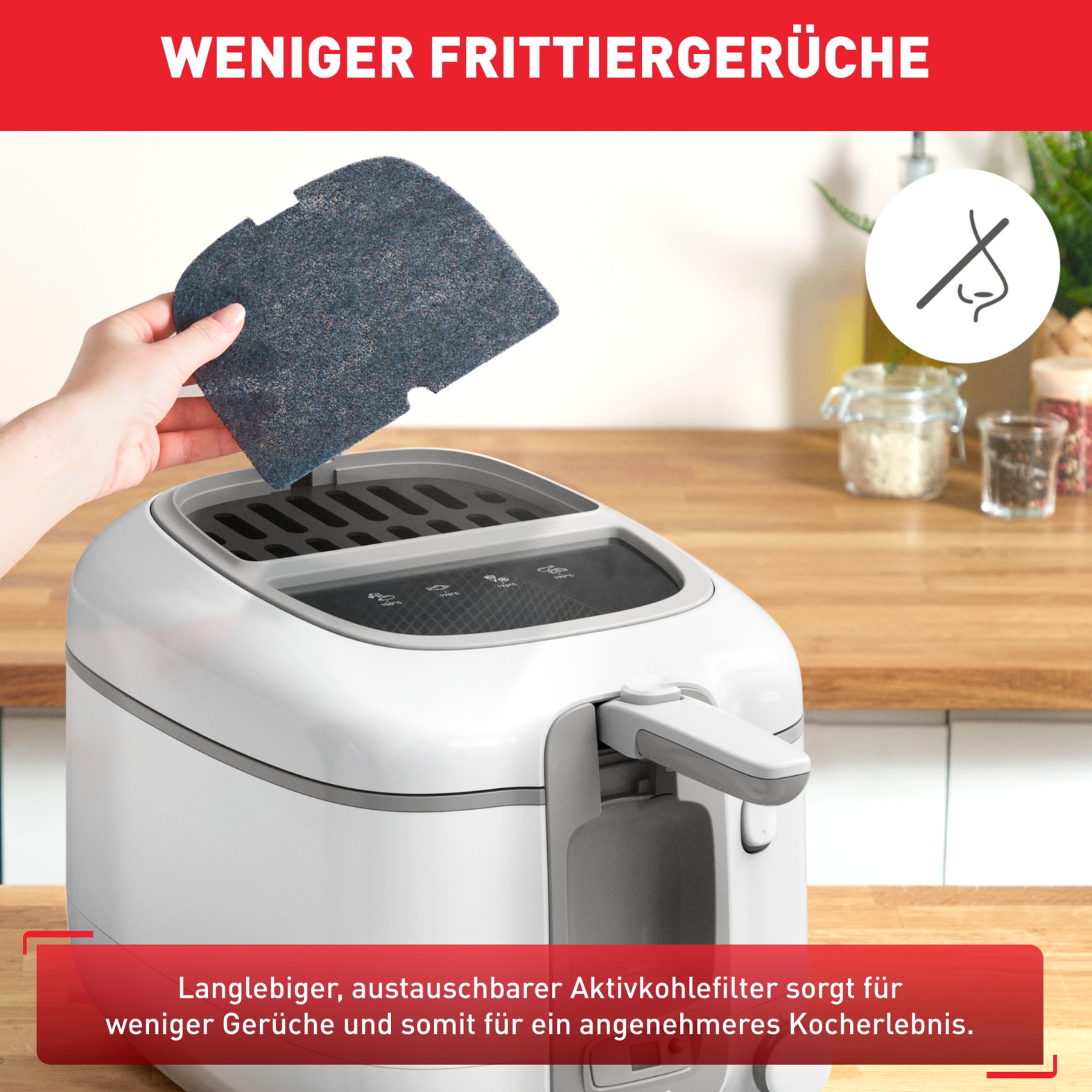 Tefal Fritteuse »FR3141 Super Uno« 1800 W Fassungsvermögen 2,2 l einstellbarer Thermostat, leichte Anwendung & Reiningung, FR3141