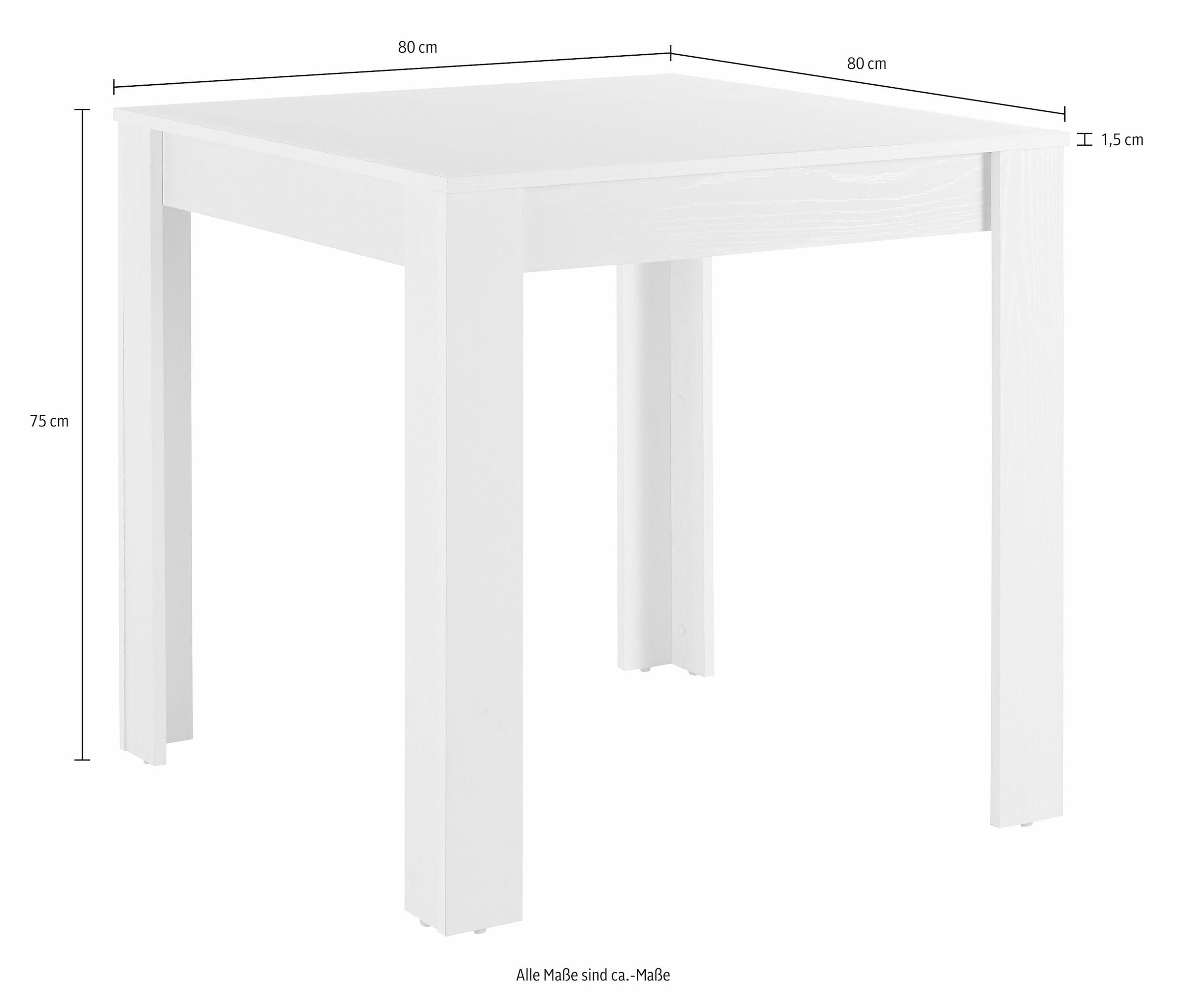 INOSIGN Essgruppe, (Set, 5 tlg.), mit Tisch in Eichefarben Sägerau, Breite 80 cm