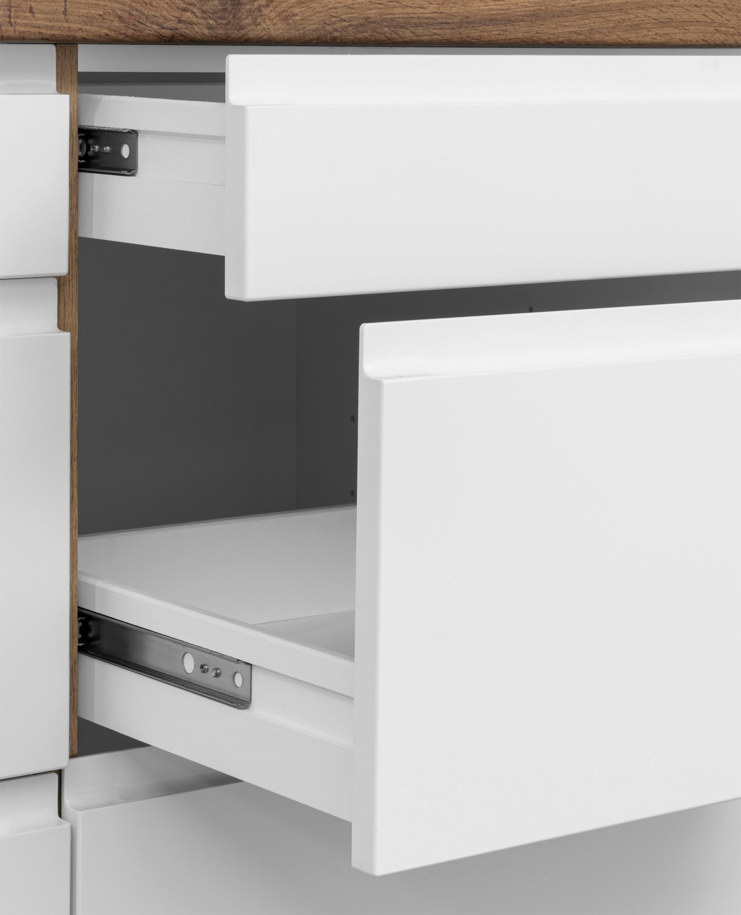 KOCHSTATION Winkelküche »KS-Bruneck«, Stellbreite 380/180 cm breit, ohne E-Geräten, MDF Fronten