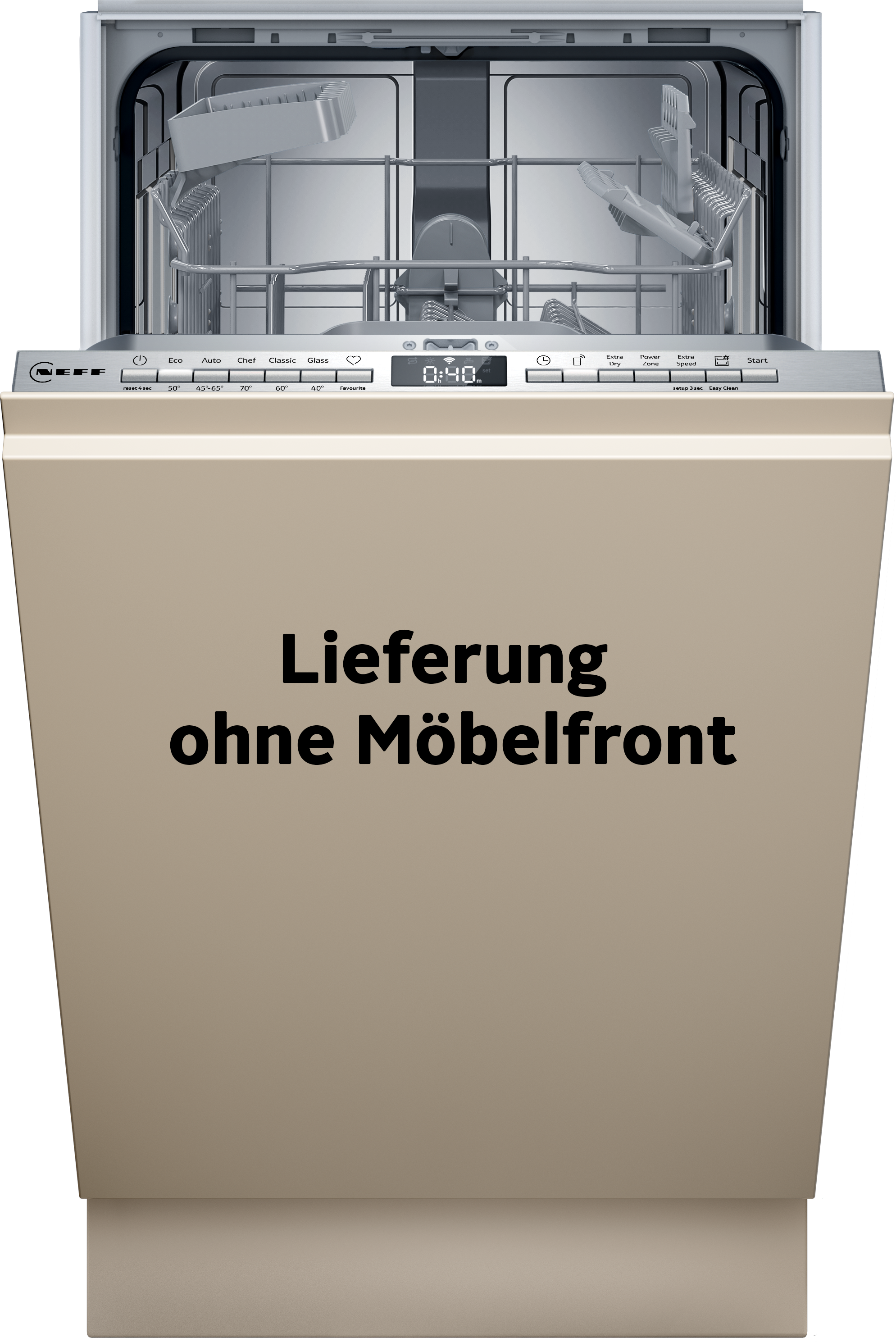 NEFF vollintegrierbarer Geschirrspüler "S853HKX20E" 10 Maßgedecke Info Light - erlischt bei Beendigung des Spülvorgangs, flexible Körbe