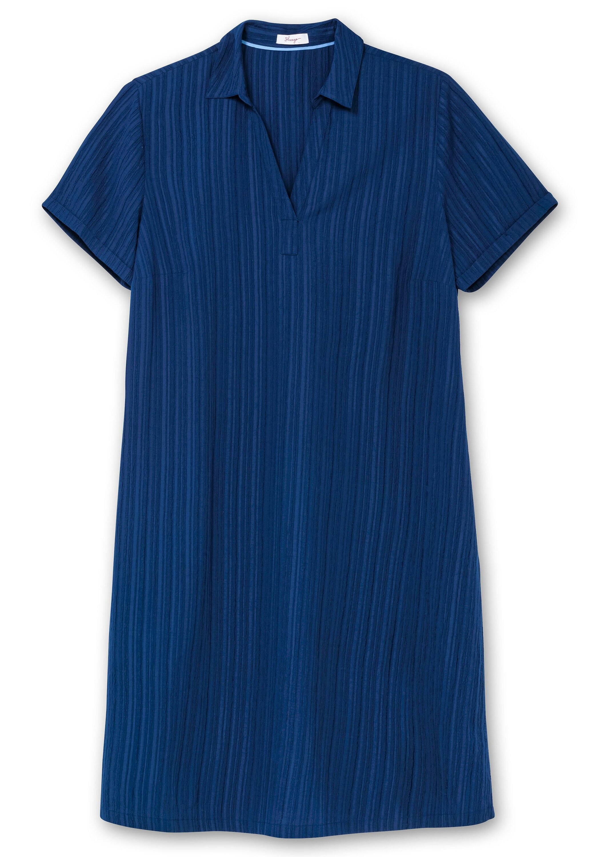 Sheego Sommerkleid »Kleid mit Polokragen, in Längsstruktur«
