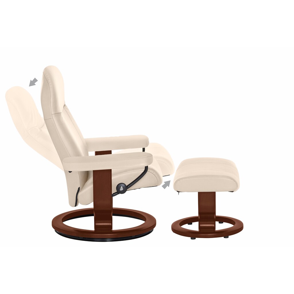 Stressless® Relaxsessel »Garda«, (Set, Relaxsessel mit Hocker), mit Hocker, mit Classic Base, Größe L, Gestell Braun