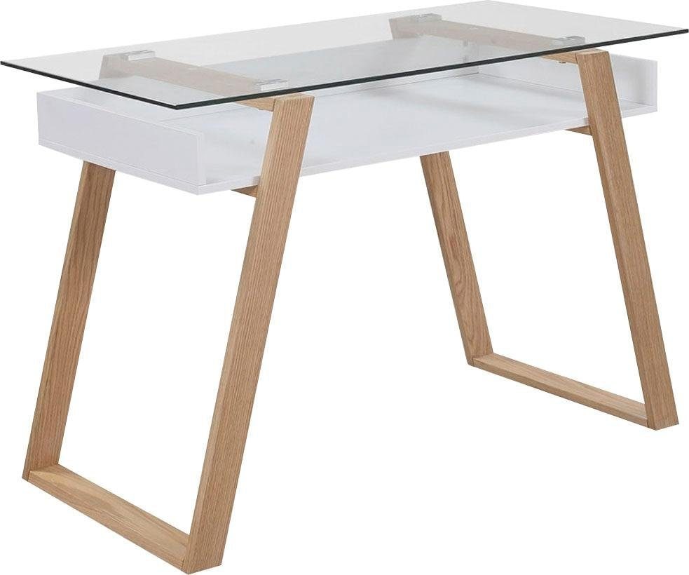 SalesFever Schreibtisch "Falun - Arbeitsplatz Deluxe: Der Laptop-Tisch" Eleganz trifft Funktion: Mit Glasplatte