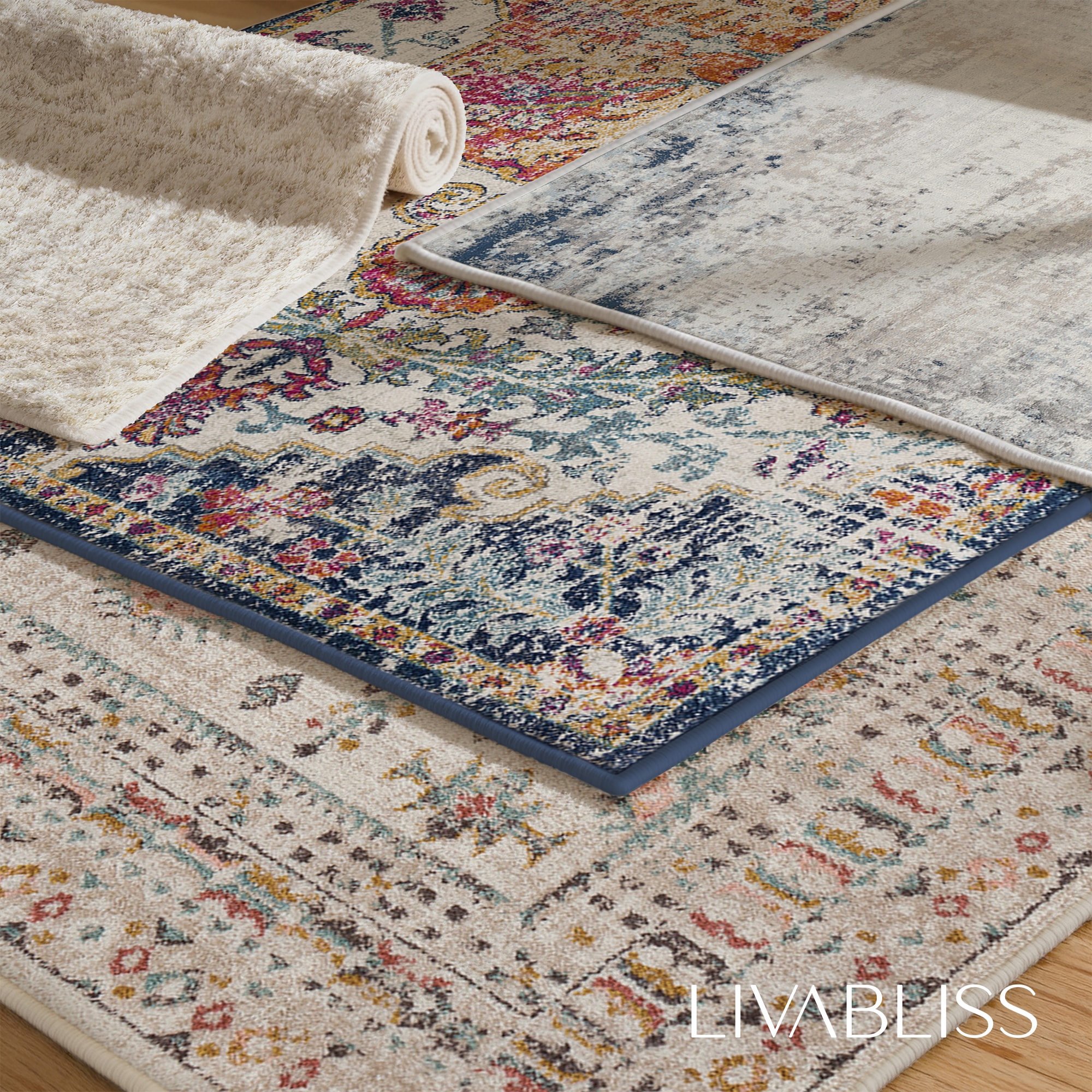 Livabliss Teppich »CASABLANCA« rund 13 mm Höhe Vintage Orientteppich, Kurzflor Boho Wohnzimmerteppich, Läufer