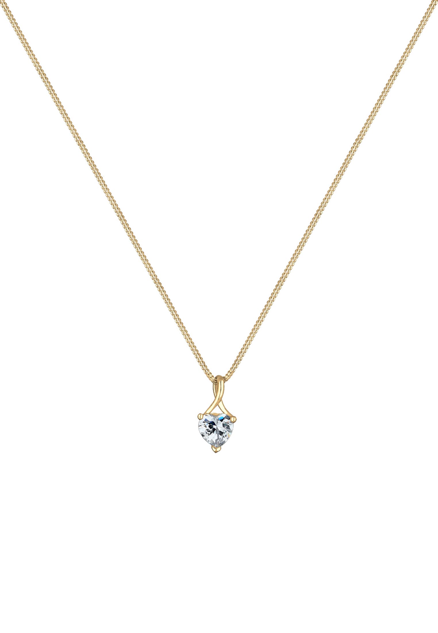 Elli Premium Silberkette »Halskette Herz Infinity Zirkonia 585 Gelbgold«