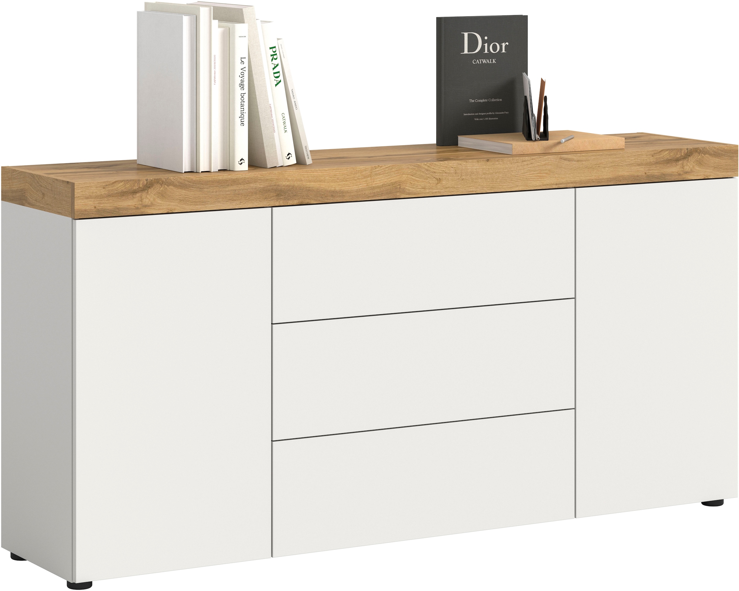 OTTO home Sideboard »MAMBO, TOPSELLER!, Breite 160cm, 2 Türen, 3 Schubkästen, push-2-open« 2 farbige Ausführung, in verschiedenen Farben erhältlich, 1 Stk. tlg. Kommode, Anrichte, Wohnzimmer, Schlafzimmer