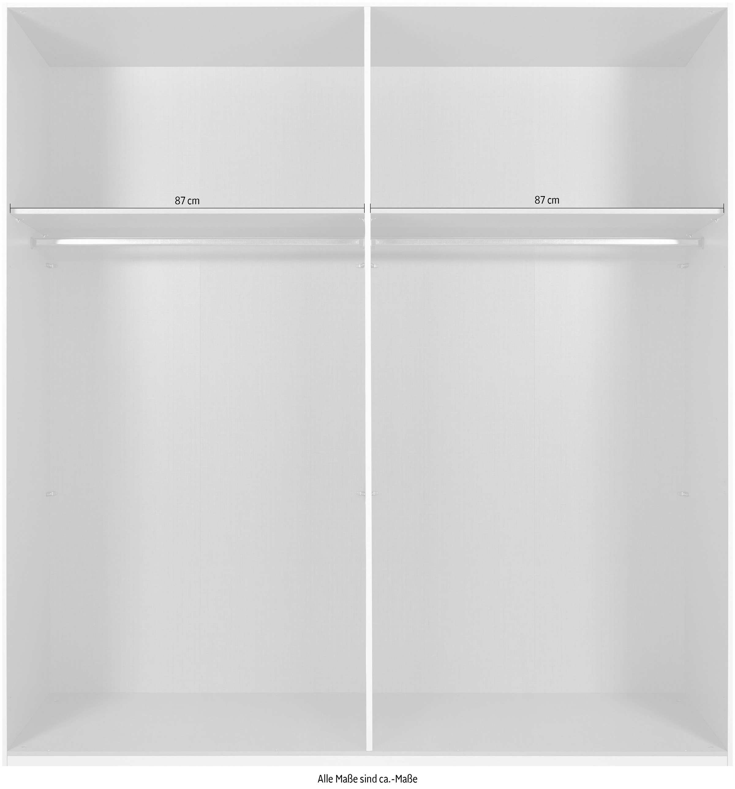 Wimex Schwebetürenschrank »Jork Kleiderschrank mit Spiegel, schwarze Metallgriffe«, Schrank in verschiedenen Größen und Innenausstattungsvarianten