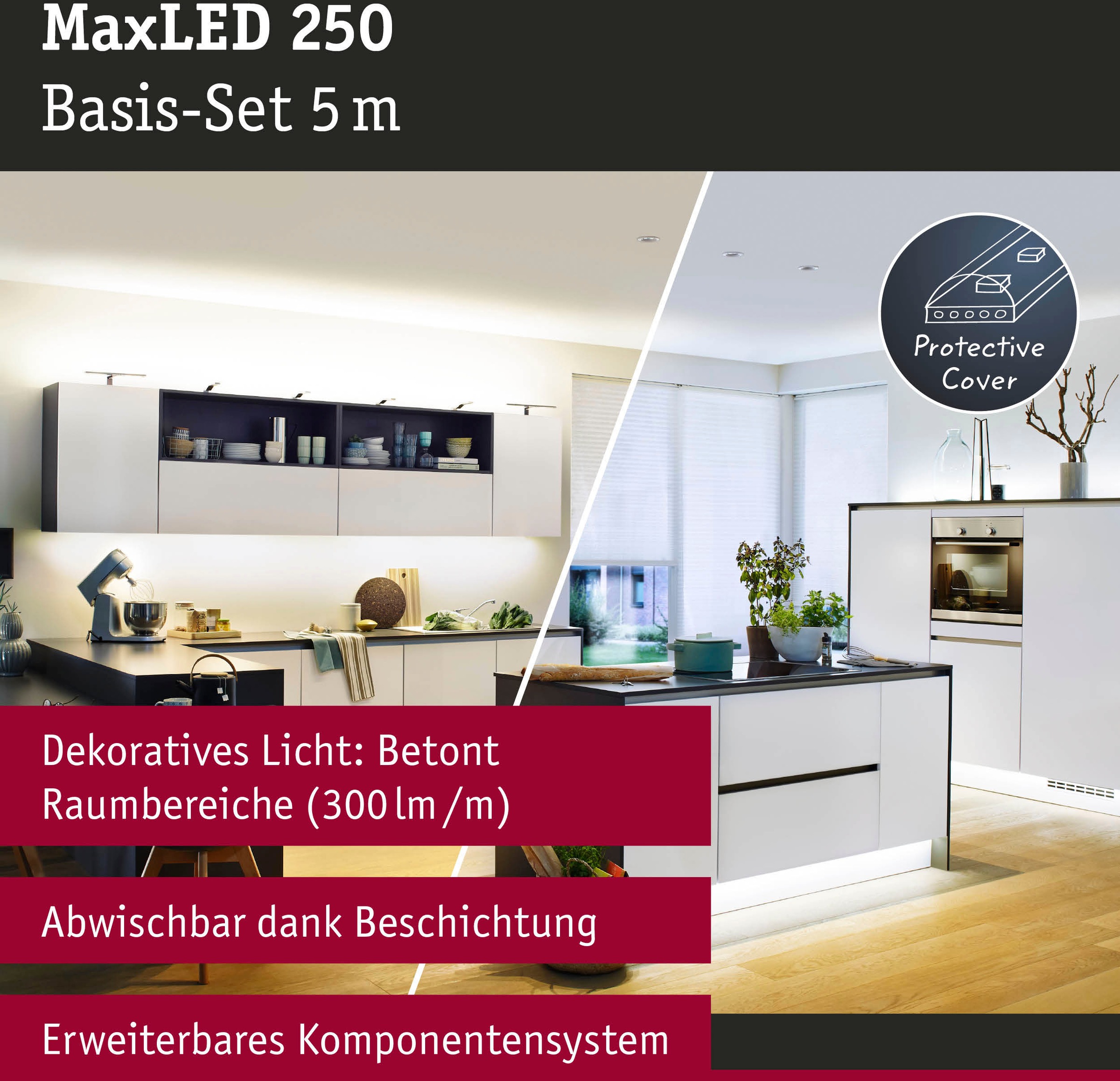 Paulmann LED-Streifen »MaxLED 250 Basisset Smart Home Zigbee IP44 18W 135«, 1 St.-flammig, 5m, Tunable White, beschichtet