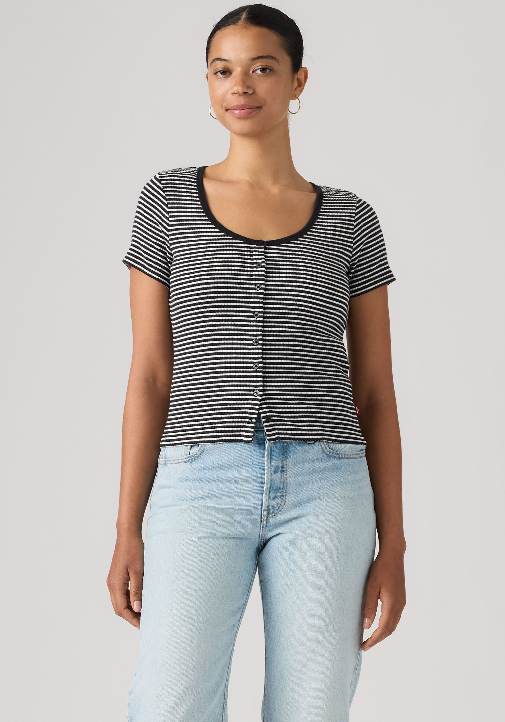 Levi's® T-Shirt »AUSTEN BUTTON THROUGH SS« Feinripp