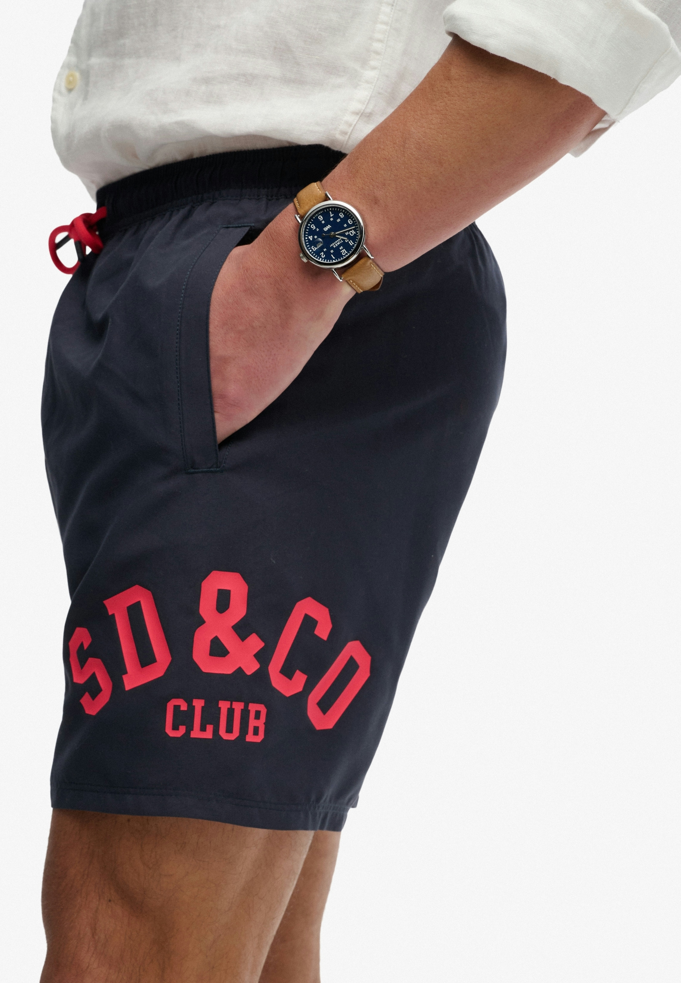 Superdry Badeshorts »PRINTED LOGO 16 SWIM SHORT« modische Passform, unifarbenes Design, aus Polyester, pflegeleicht