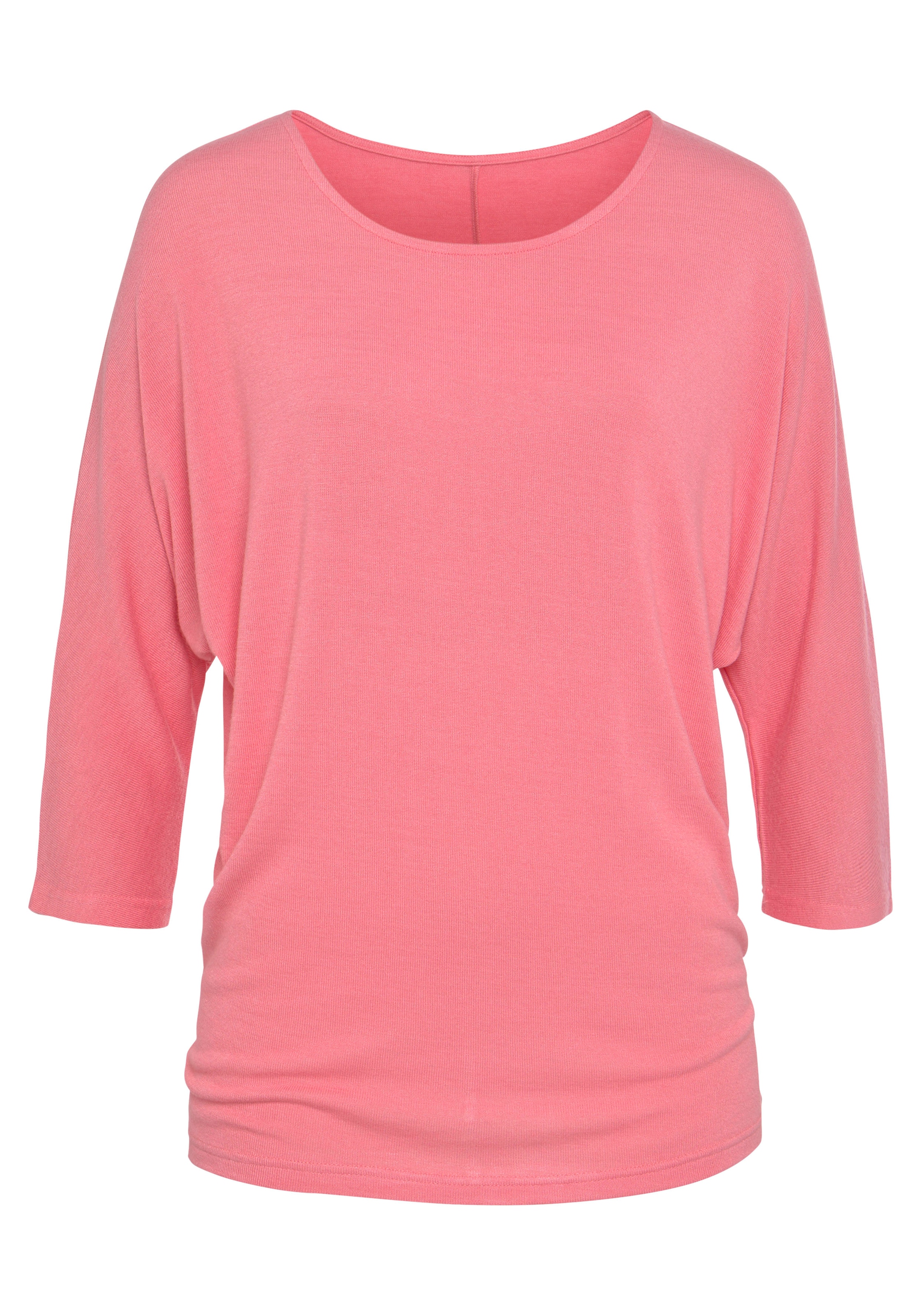 LASCANA 3/4-Arm-Shirt »mit Fledermausärmeln«, aus weicher Feinstrick- Qualität mit Viskose