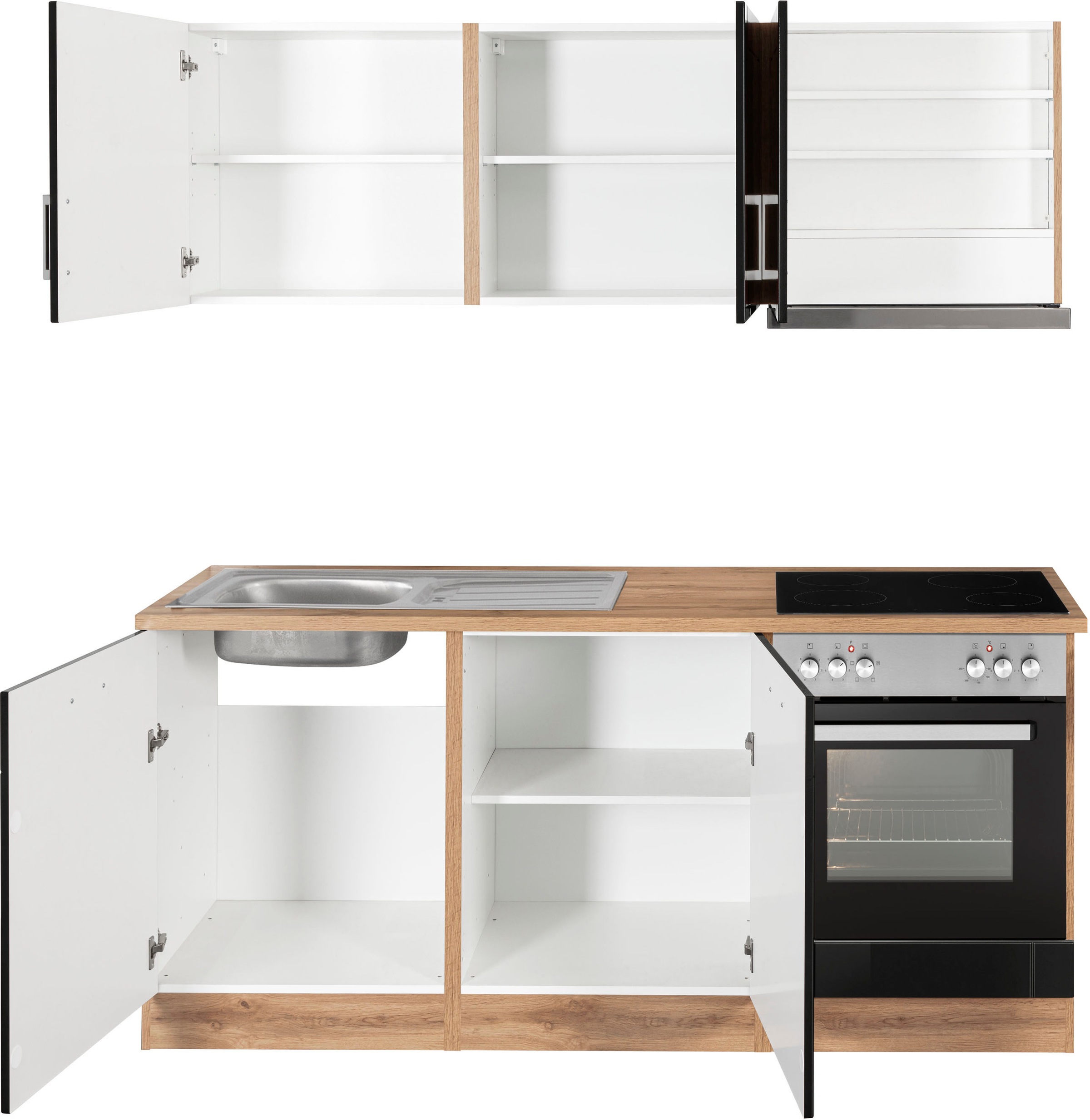KOCHSTATION Küchenzeile »KS-Tinnum«, mit E-Geräten, Breite 180 cm