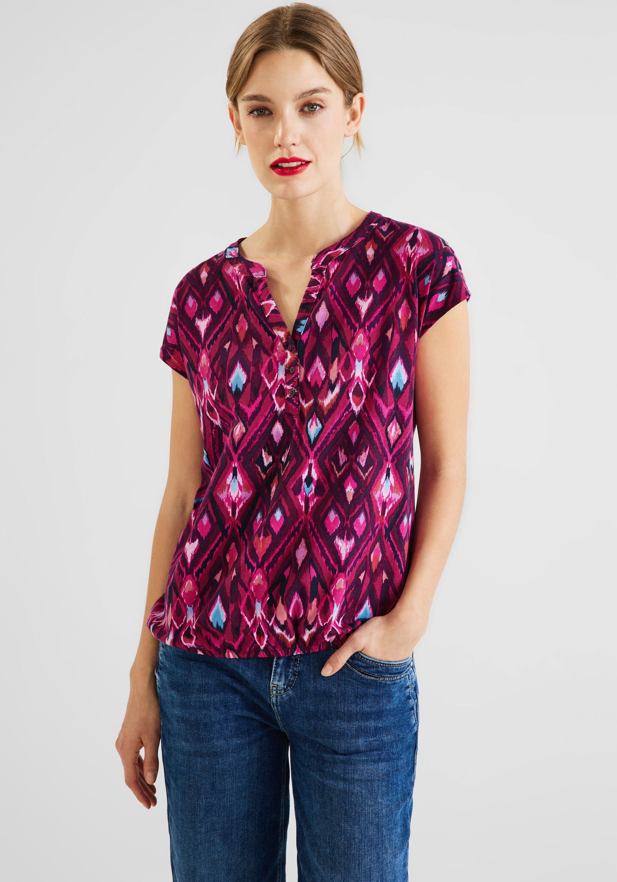 STREET ONE Shirttop mit Ikat Print