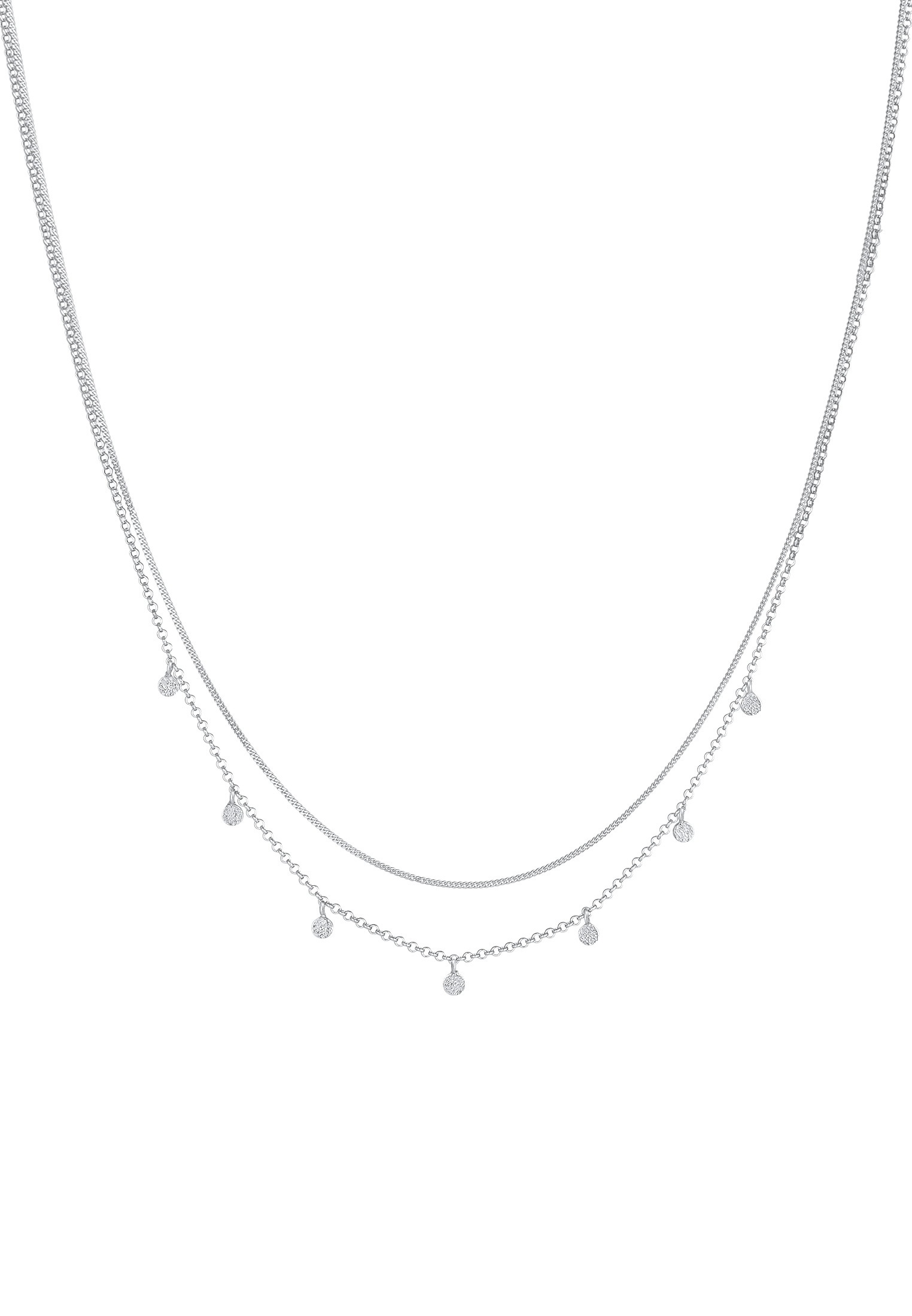 Elli Silberkette »Halskette Layer Basic Mini Disc Plättchen 925 Silber«