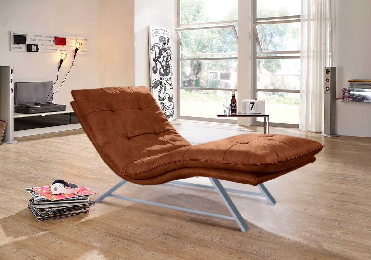 W.SCHILLIG Relaxliege »daily dreams«, in Waffelkissen-Optik, wahlweise mit Motor, Kufengestell, in 2 Breiten