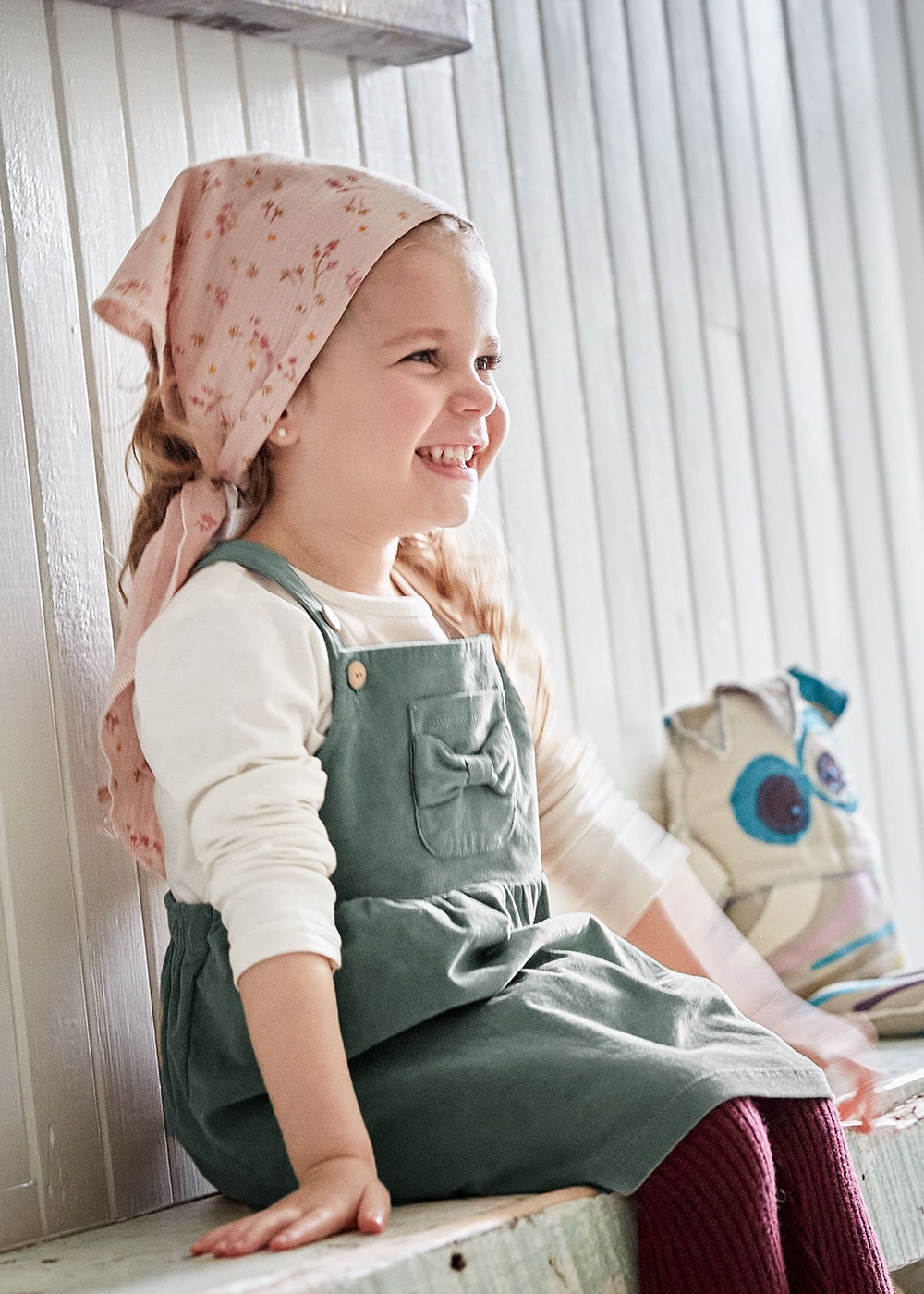 MAXIMO Latzkleid Brusttasche hoher Baumwollanteil, Stretch-Cord, Träger, Gummizug