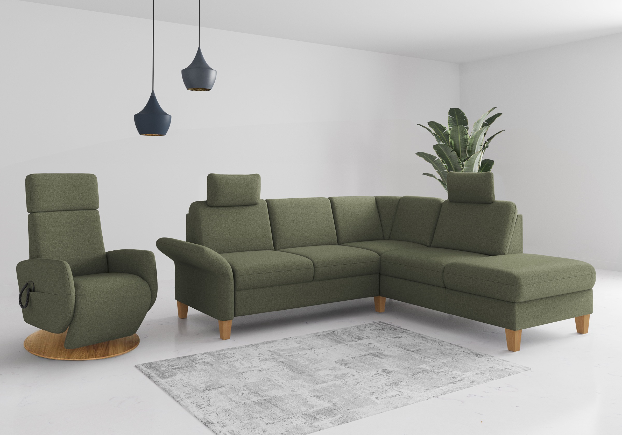 Home affaire Ecksofa »Rochelle, L-Form«, wahlweise mit Armteilverstellung, Bettfunktion und Bettkasten