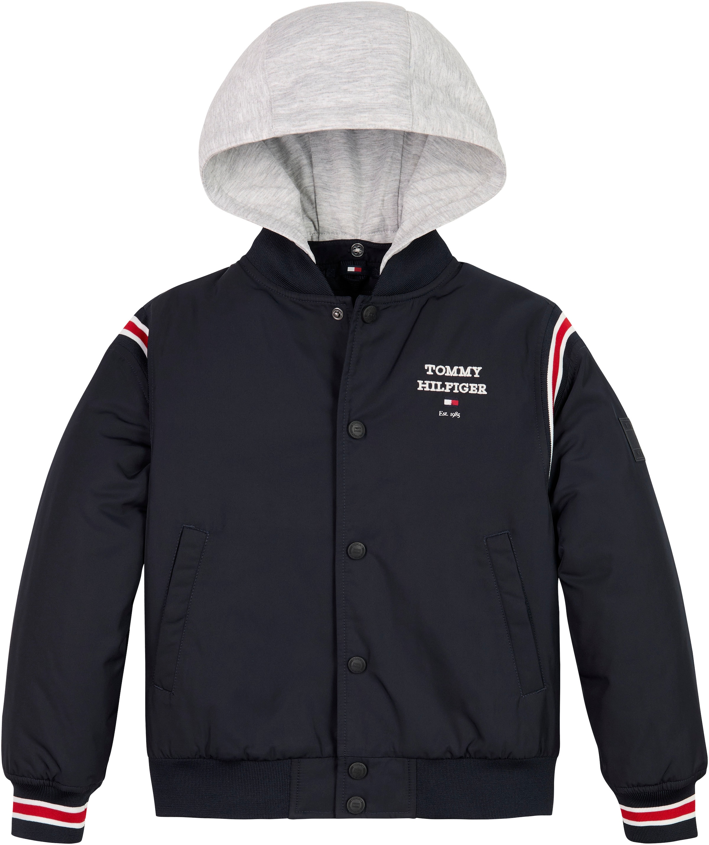 Tommy Hilfiger Bomberjacke »TH LOGO BOMBER JACKET«, mit Kapuze, mit Logostickerei auf der Brust