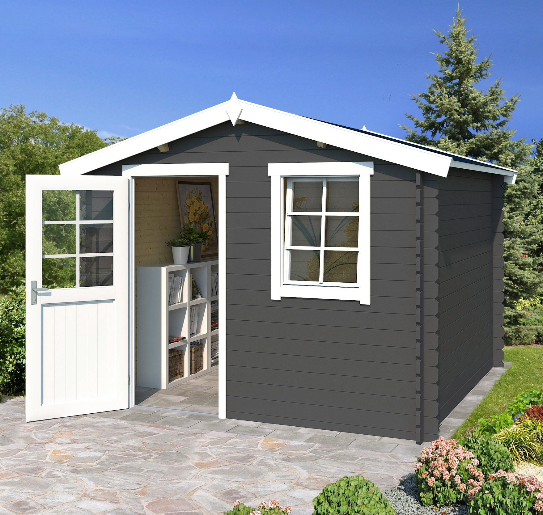 LASITA MAJA, Gartenhaus »Nina 175«, carbongrau, Holzwerkstoff, ohne Fußboden, carbongrau